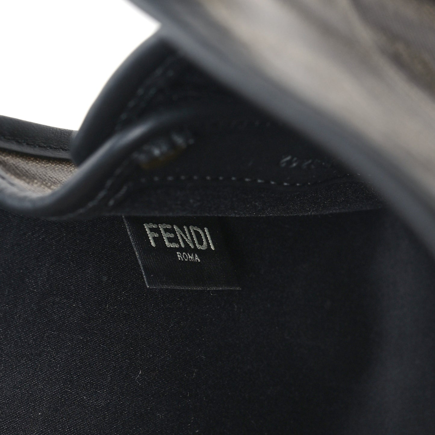 Glazed Fabric Vitello Century FF 1974 Stamp Patch Mini Peekaboo Defender Cover Mogano Panna Black
