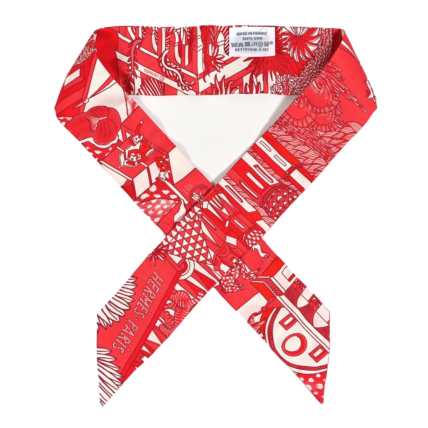 Silk Animapolis Twilly Rouge White