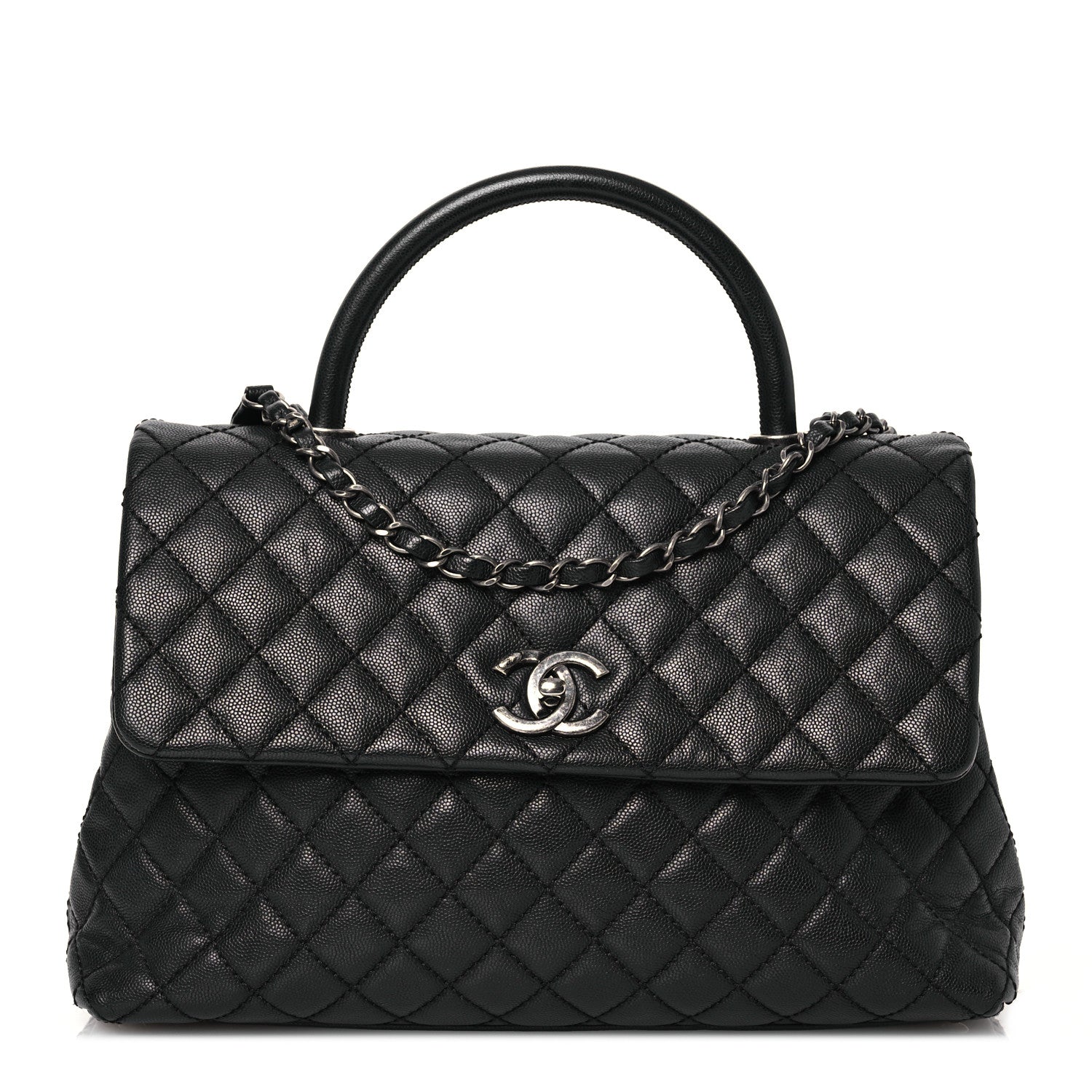 Chanel Caviar Quilted Medium Coco Handle Flap Black 1 of 13
