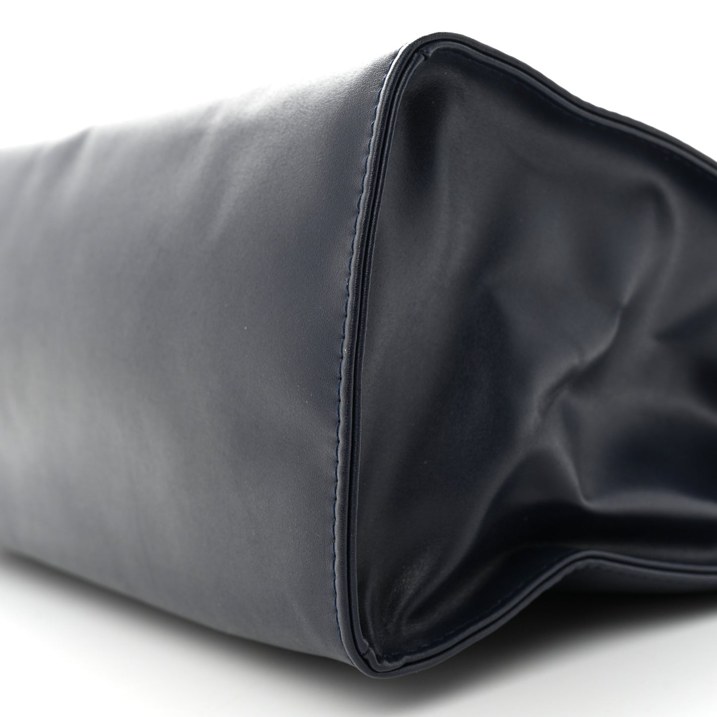 Vegan Leather Medium Shopping Bag Navy