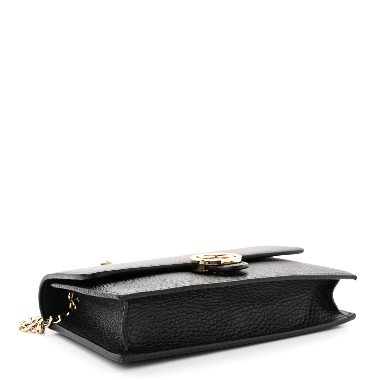 Dollar Calfskin Interlocking G Chain Wallet Black