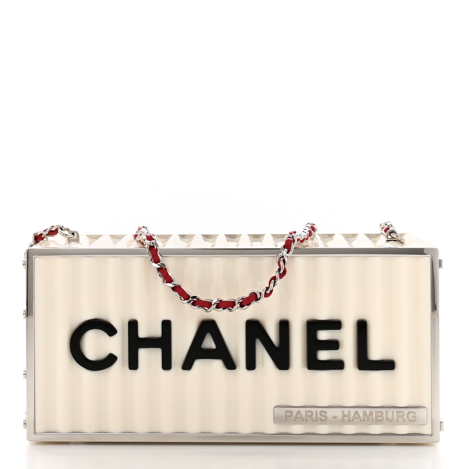 Chanel Resin Enamel CC Shopping Container Minaudiere Clutch Black