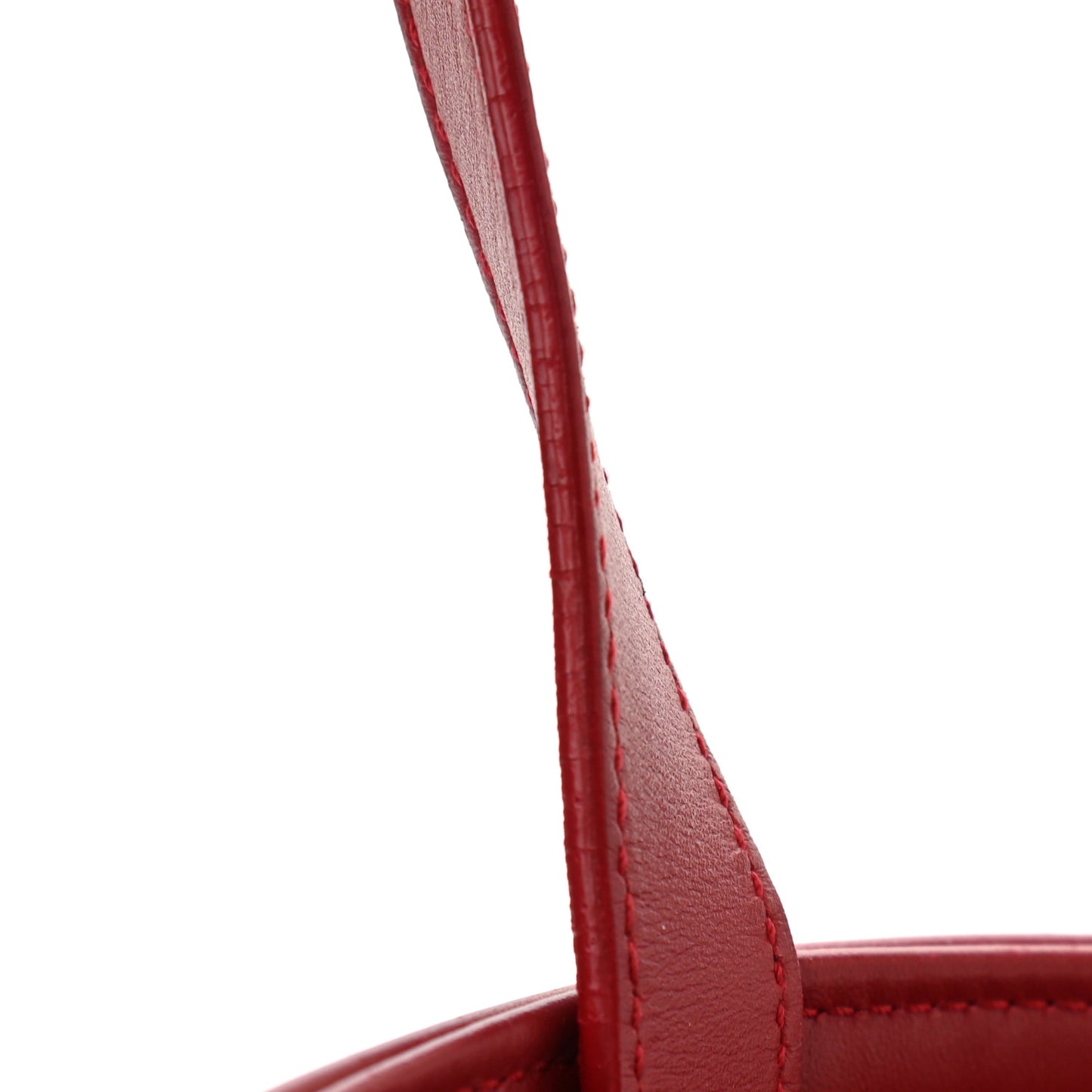 Calfskin Suede North South Reversible Shopping Tote Red