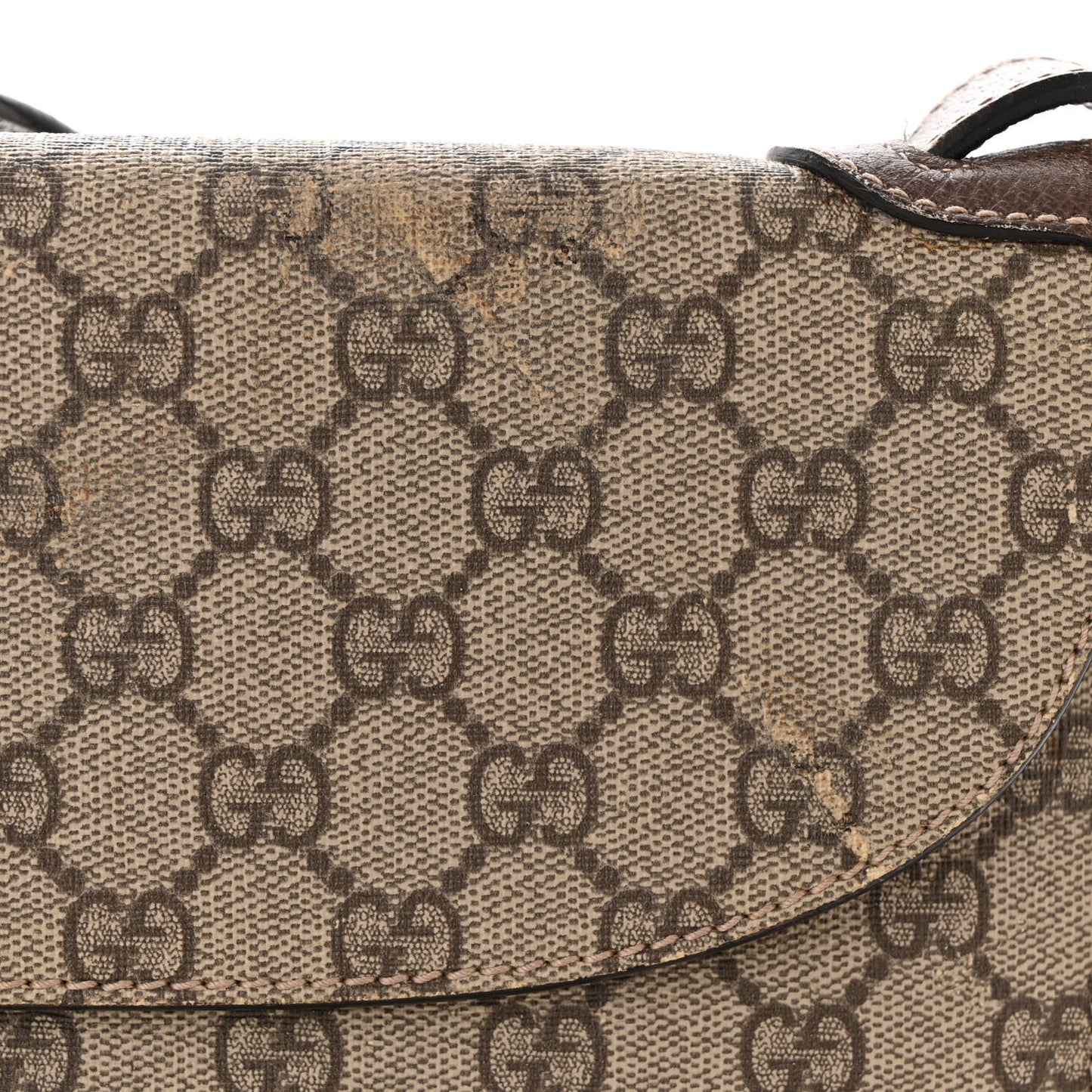 GG Supreme Monogram Web Messenger Bag Brown