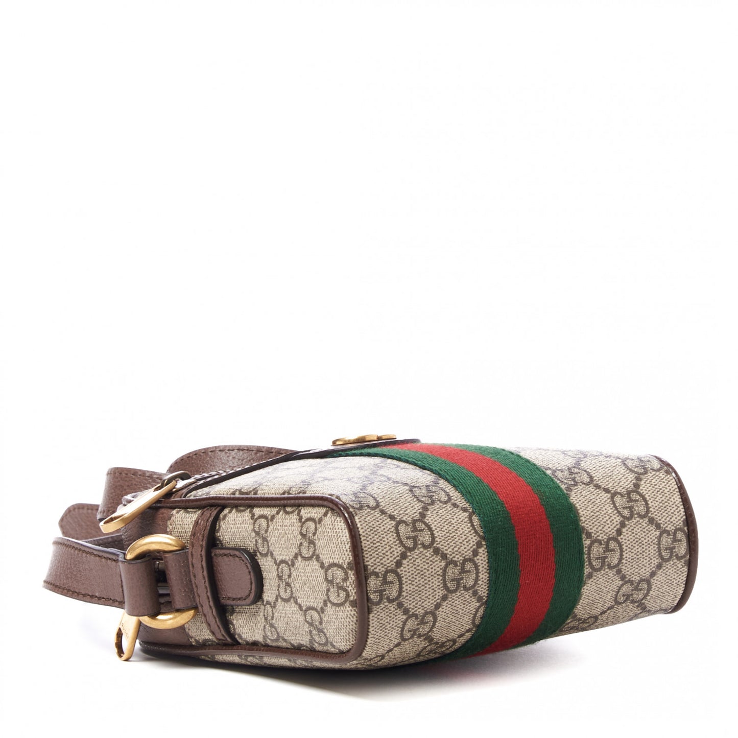 GG Supreme Monogram Web Mini Ophidia Messenger Brown