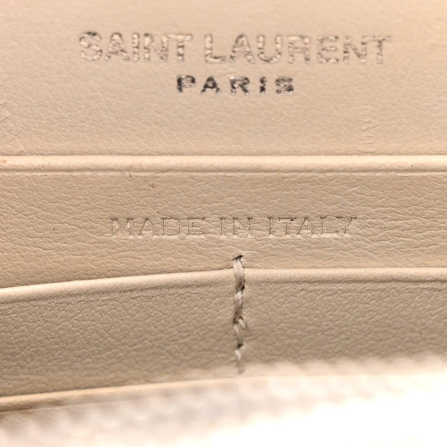 Calfskin Crocodile Embossed Kate Monogram Tassel Chain Wallet Crema Soft