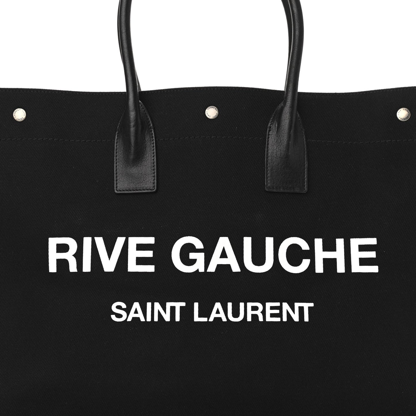 Linen Calfskin Rive Gauche Tote Black