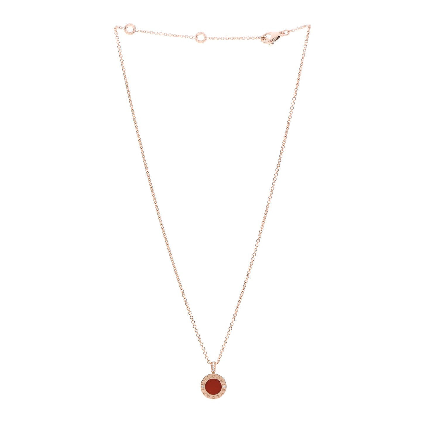 18K Rose Gold Diamond Mother of Pearl Carnelian BVLGARI BVLGARI Pendant Necklace