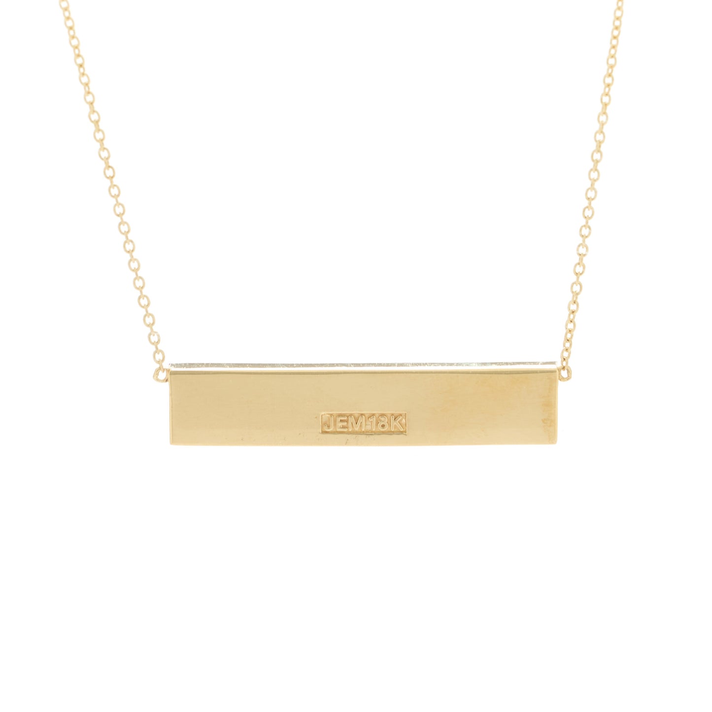 18K Yellow Gold Diamond Turquoise Bar Pendant Necklace