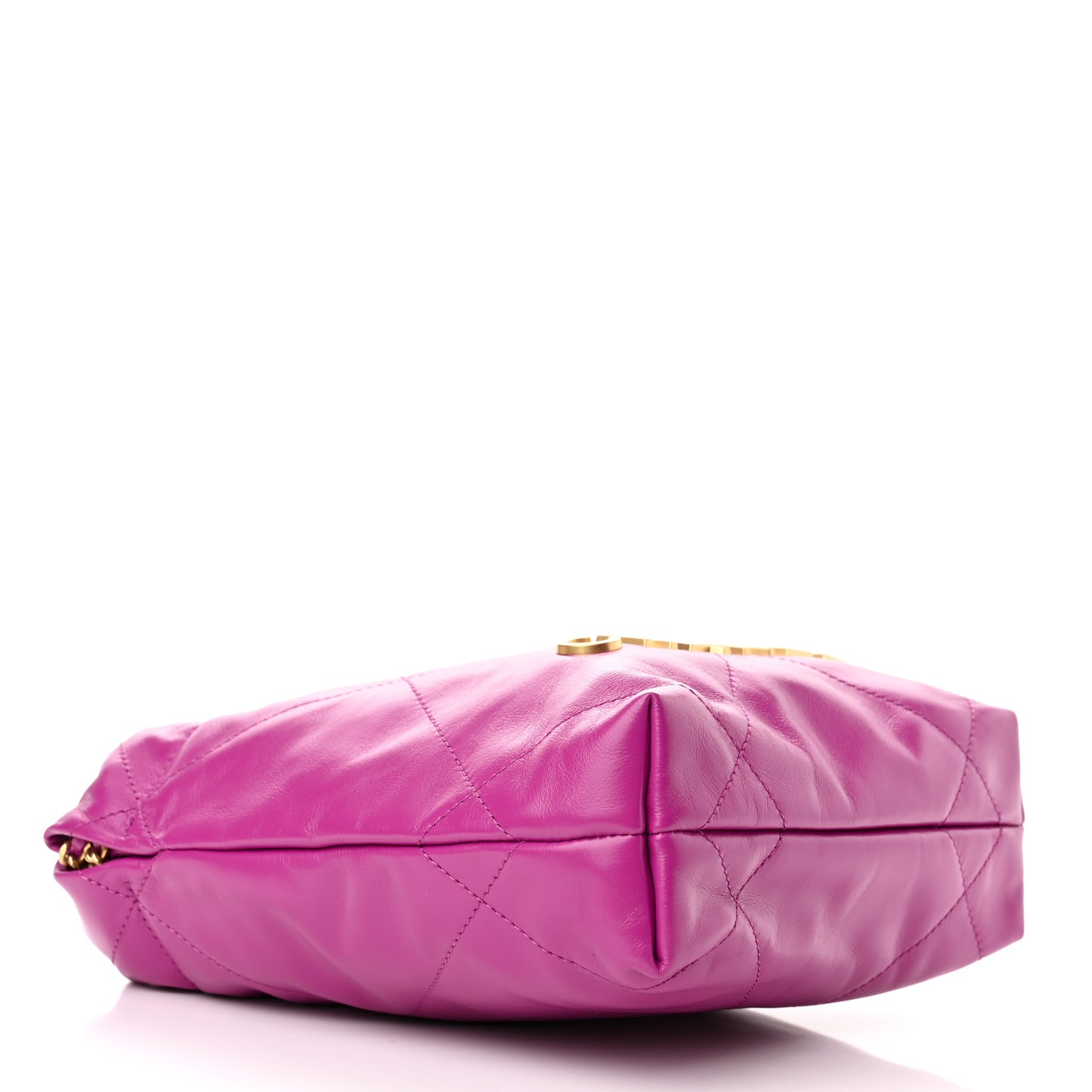 Shiny Calfskin Quilted Mini Chanel 22 Purple