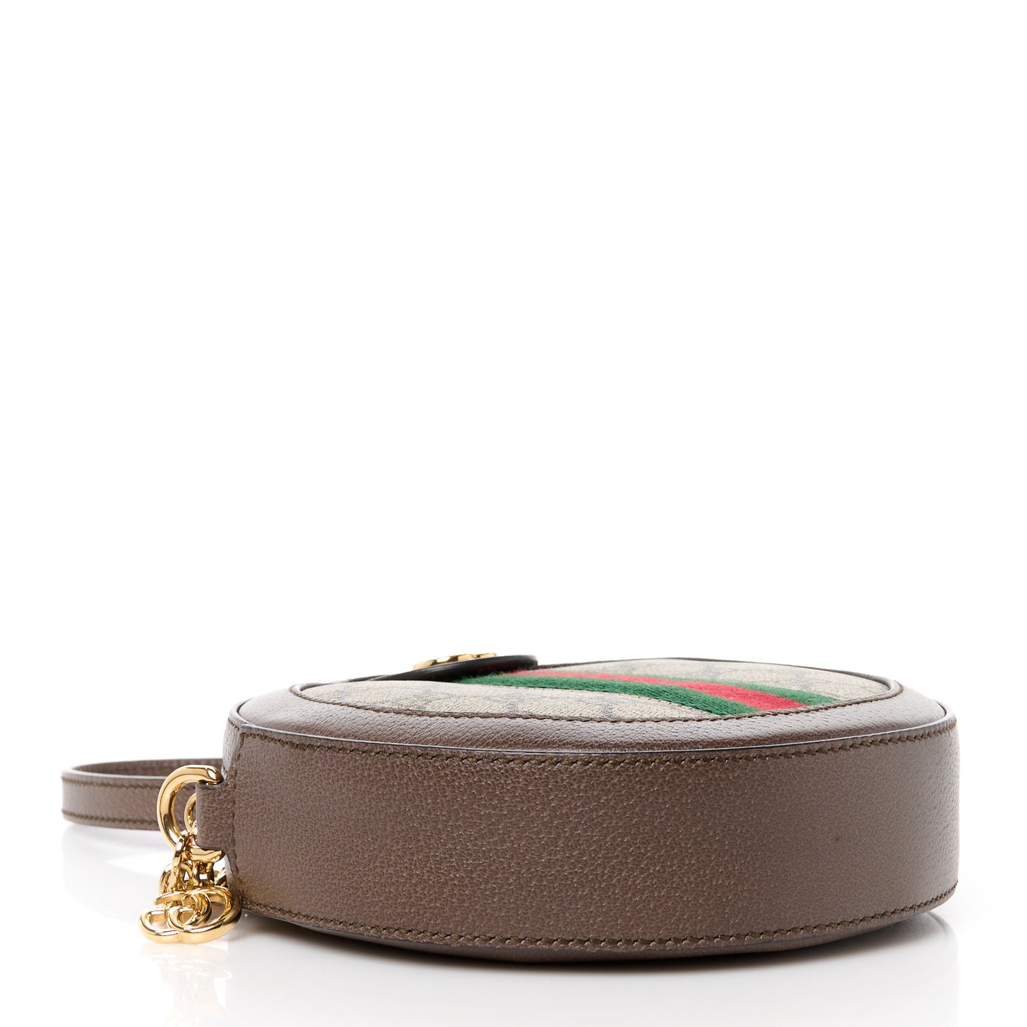 GG Supreme Monogram Web Mini Ophidia Round Shoulder Bag Brown