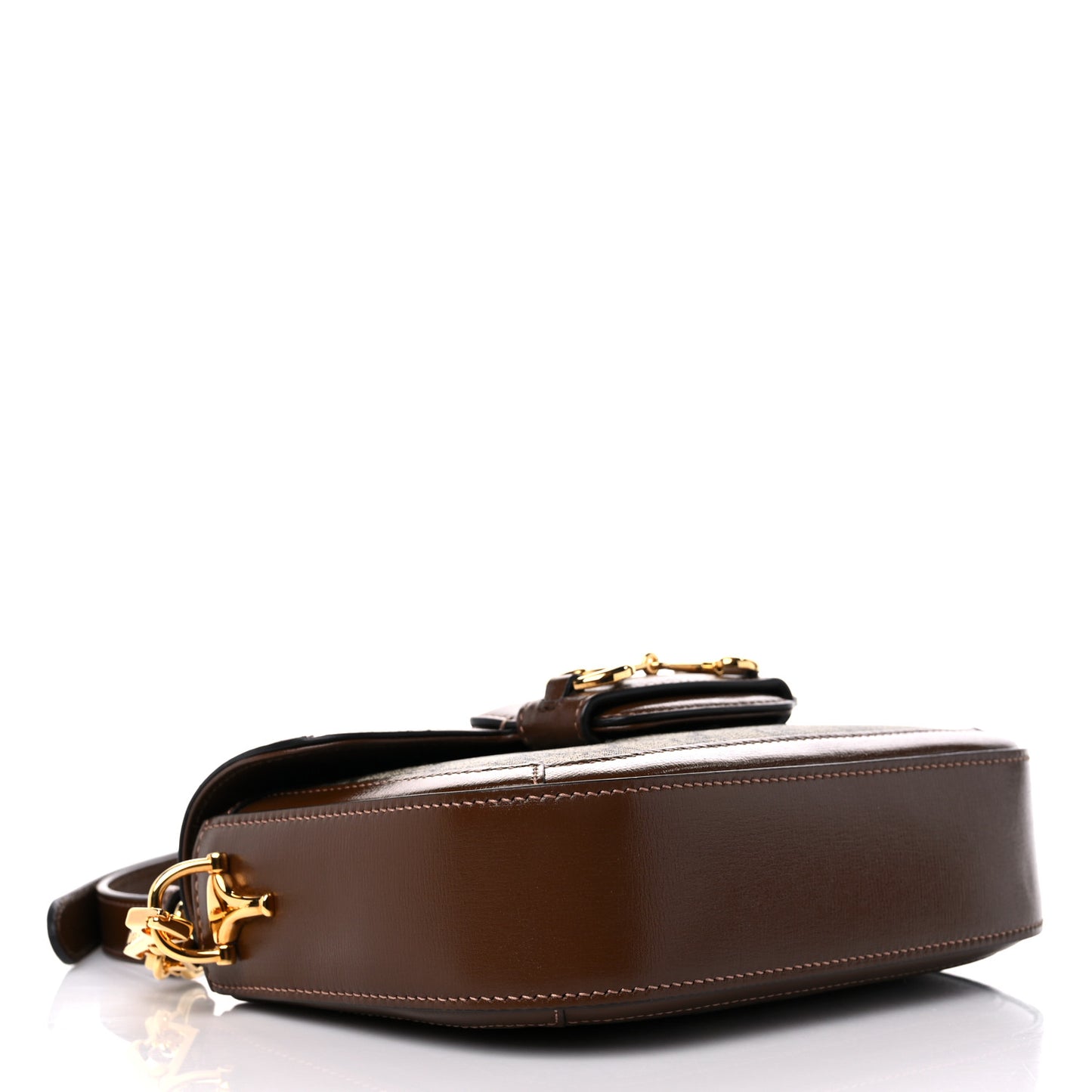 GG Supreme Monogram Web Mini Horsebit 1955 Shoulder Bag Beige Brown Sugar