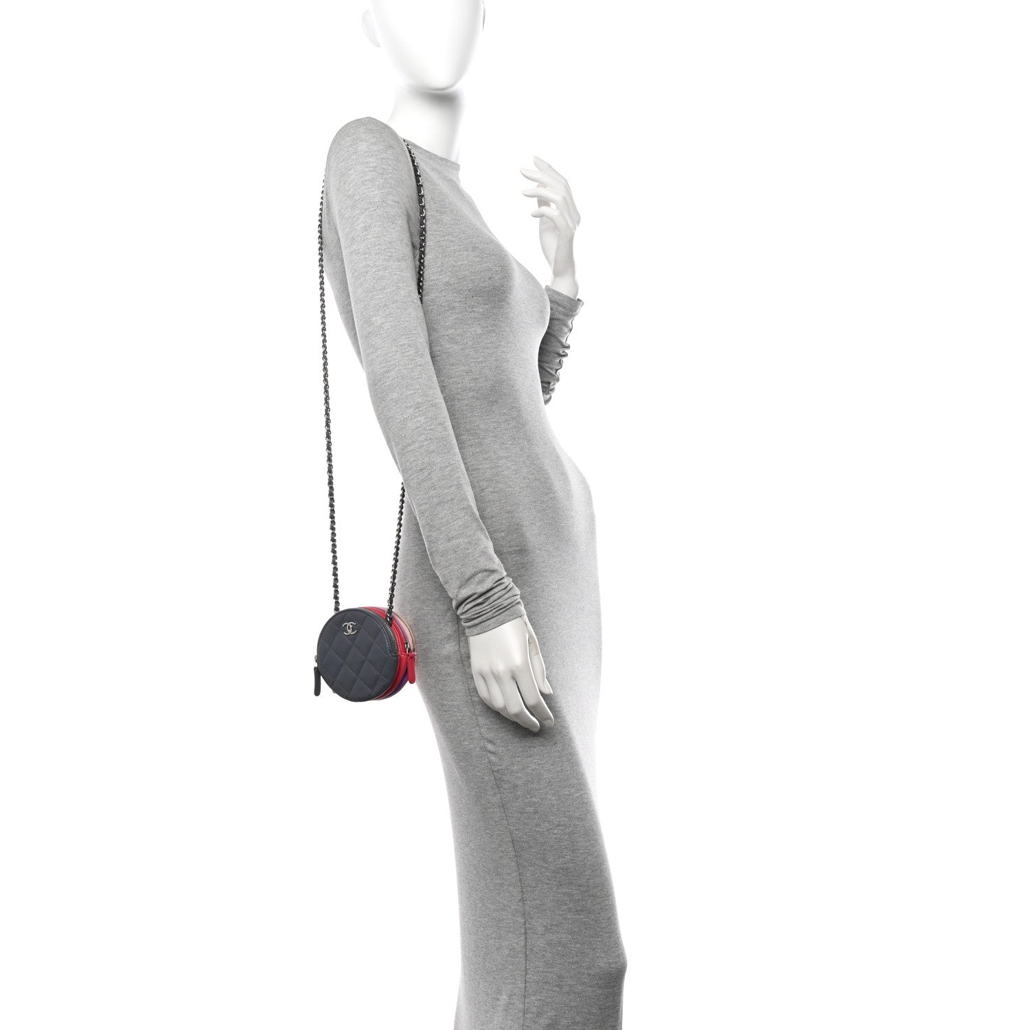 Chanel Lambskin Quilted Round Clutch With Chain Multicolor 2 of 14