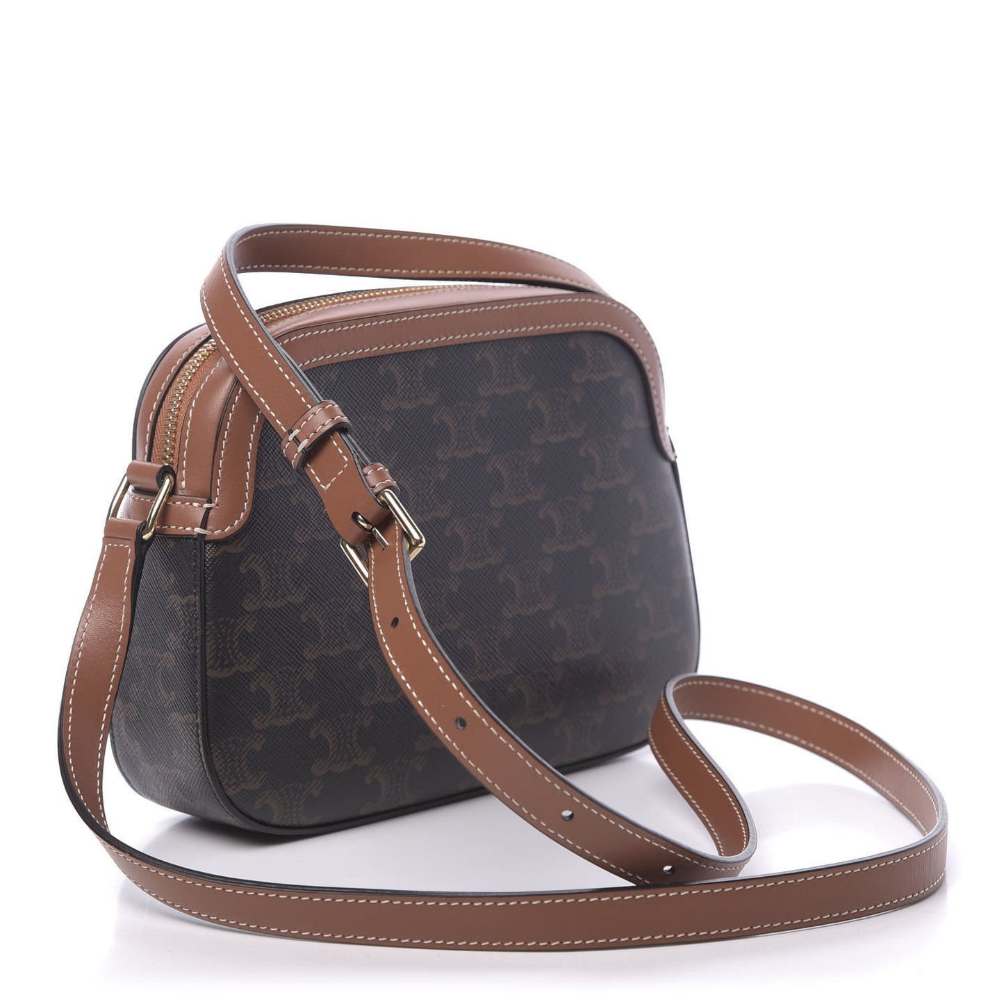 Triomphe Canvas Small Camera Bag Tan