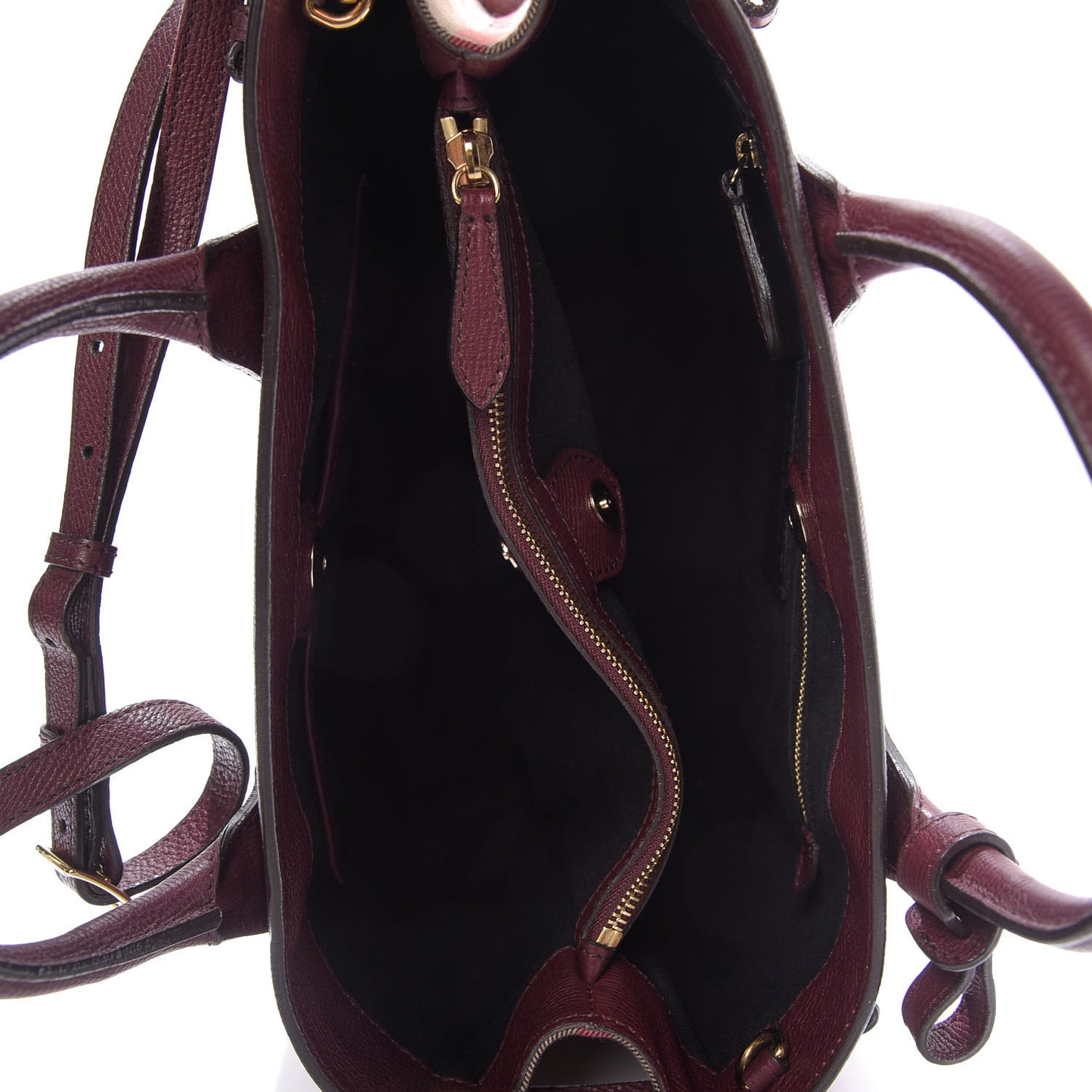 Grainy Calfskin House Check Medium Banner Tote Mahogany Red