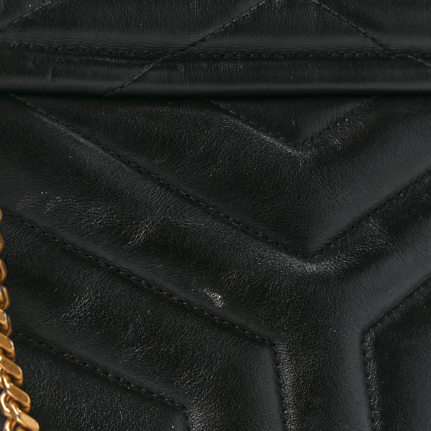 Calfskin Y Quilted Monogram Small Loulou Chain Satchel Black