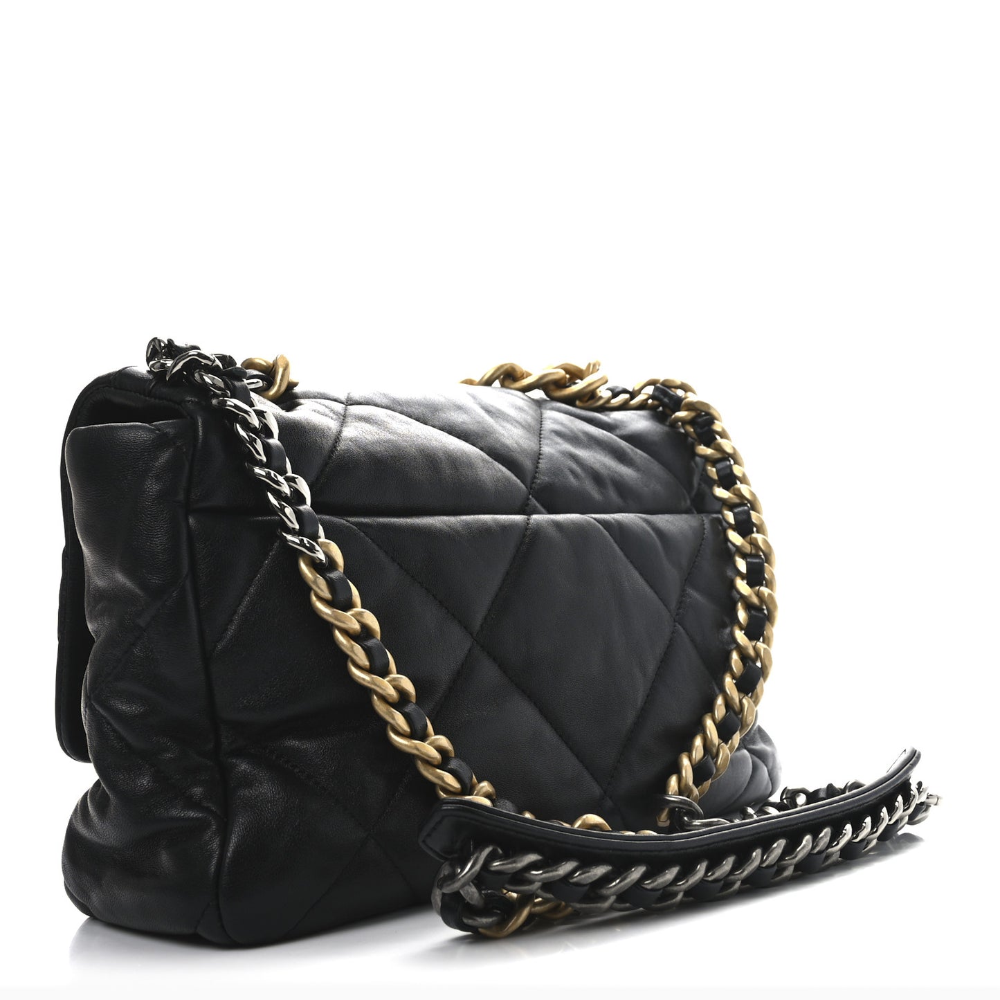 Lambskin Quilted Medium Chanel 19 Flap Black
