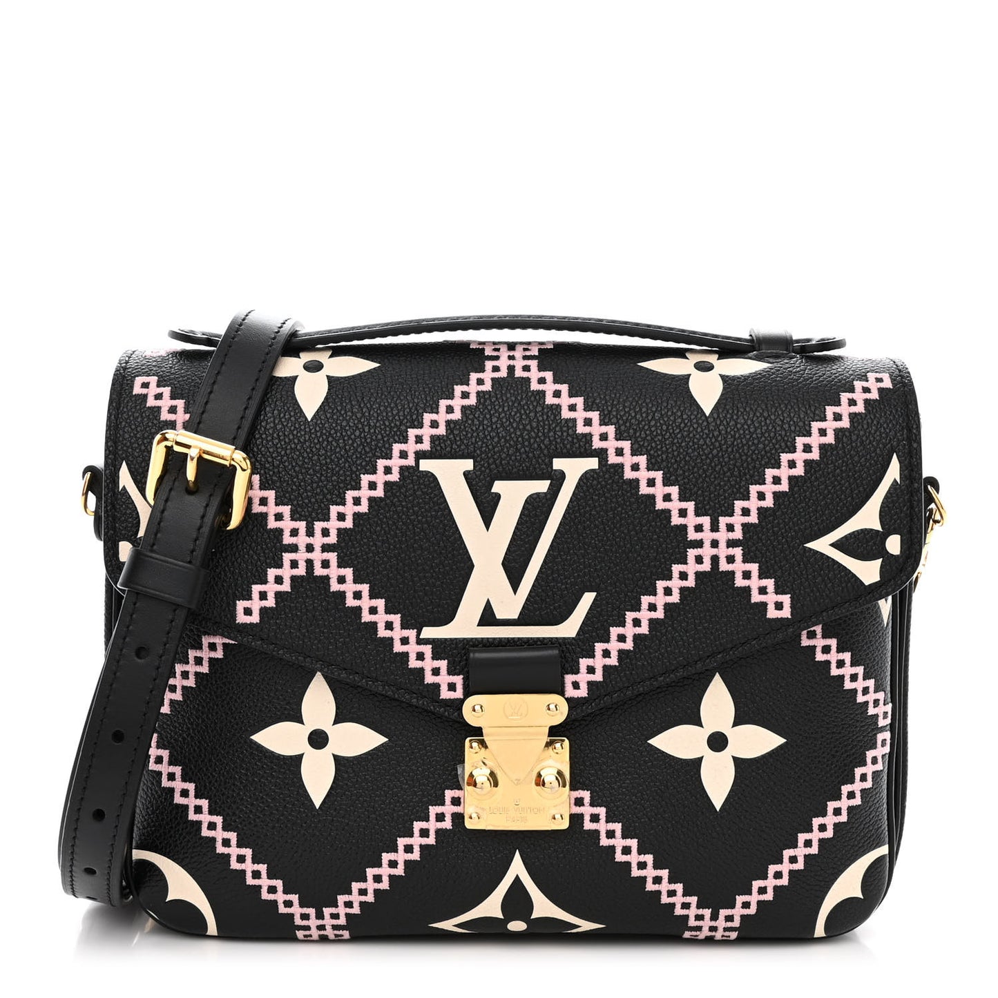 Empreinte Monogram Giant Broderies Pochette Metis Black