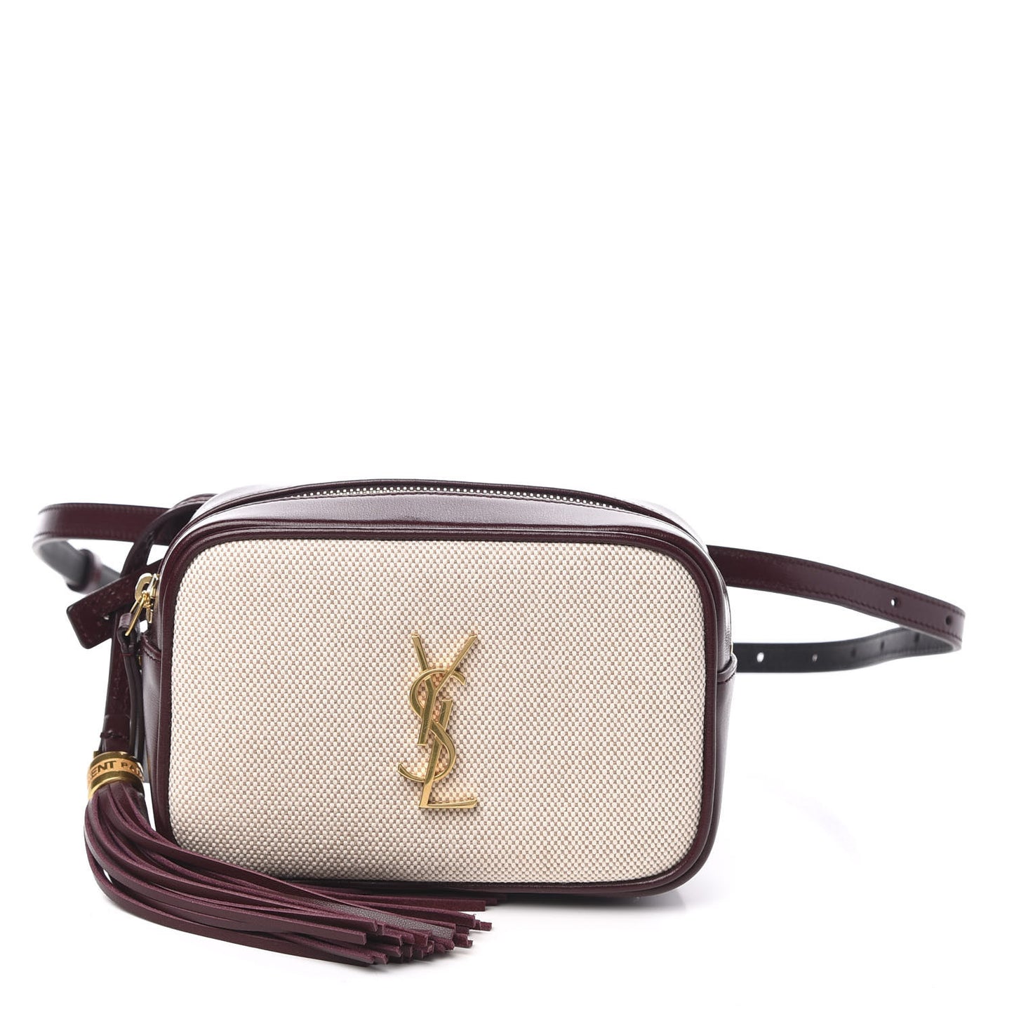 Calfskin Canvas Monogram Lou Belt Bag Natural Dark Legion Red