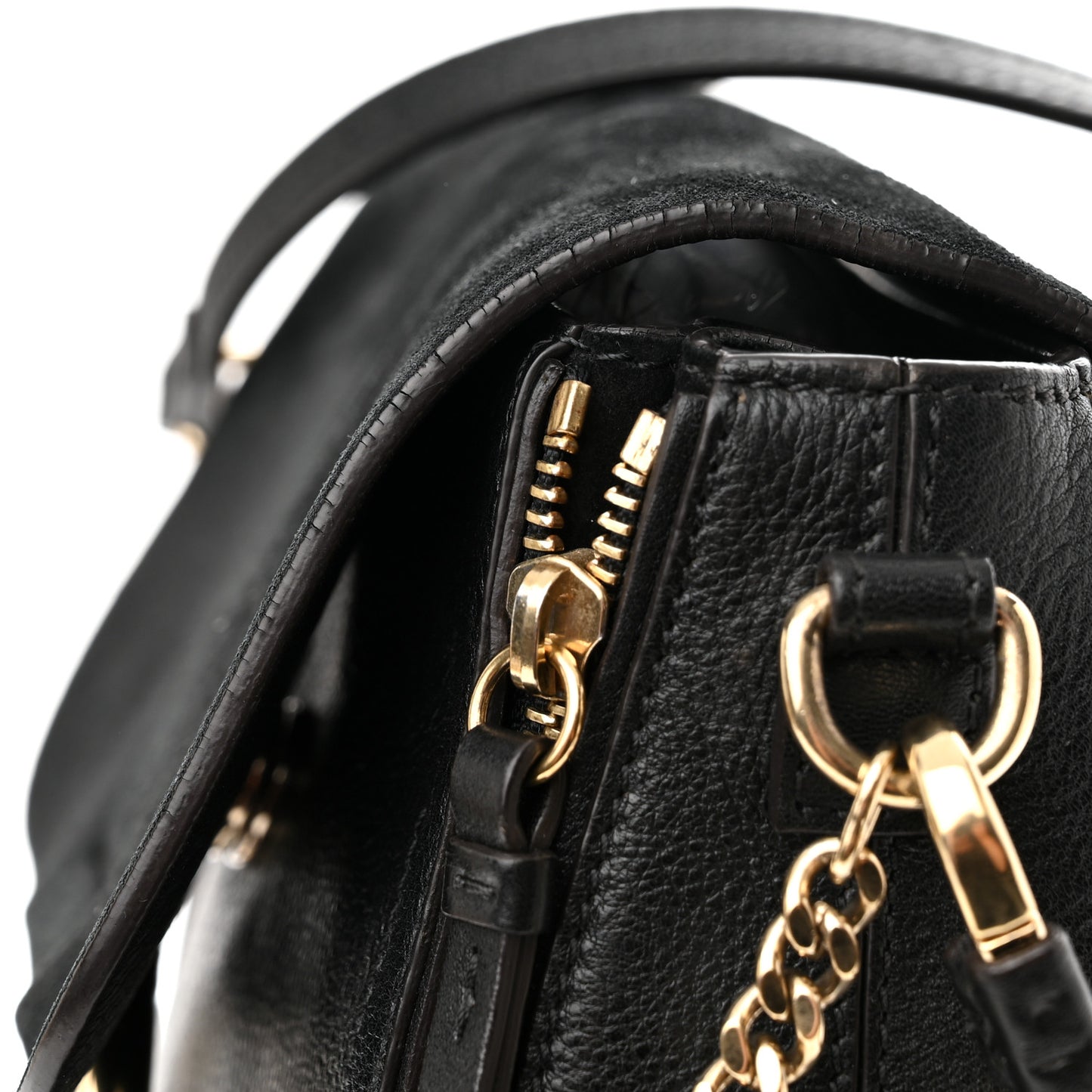 Suede Calfskin Small Faye Backpack Black