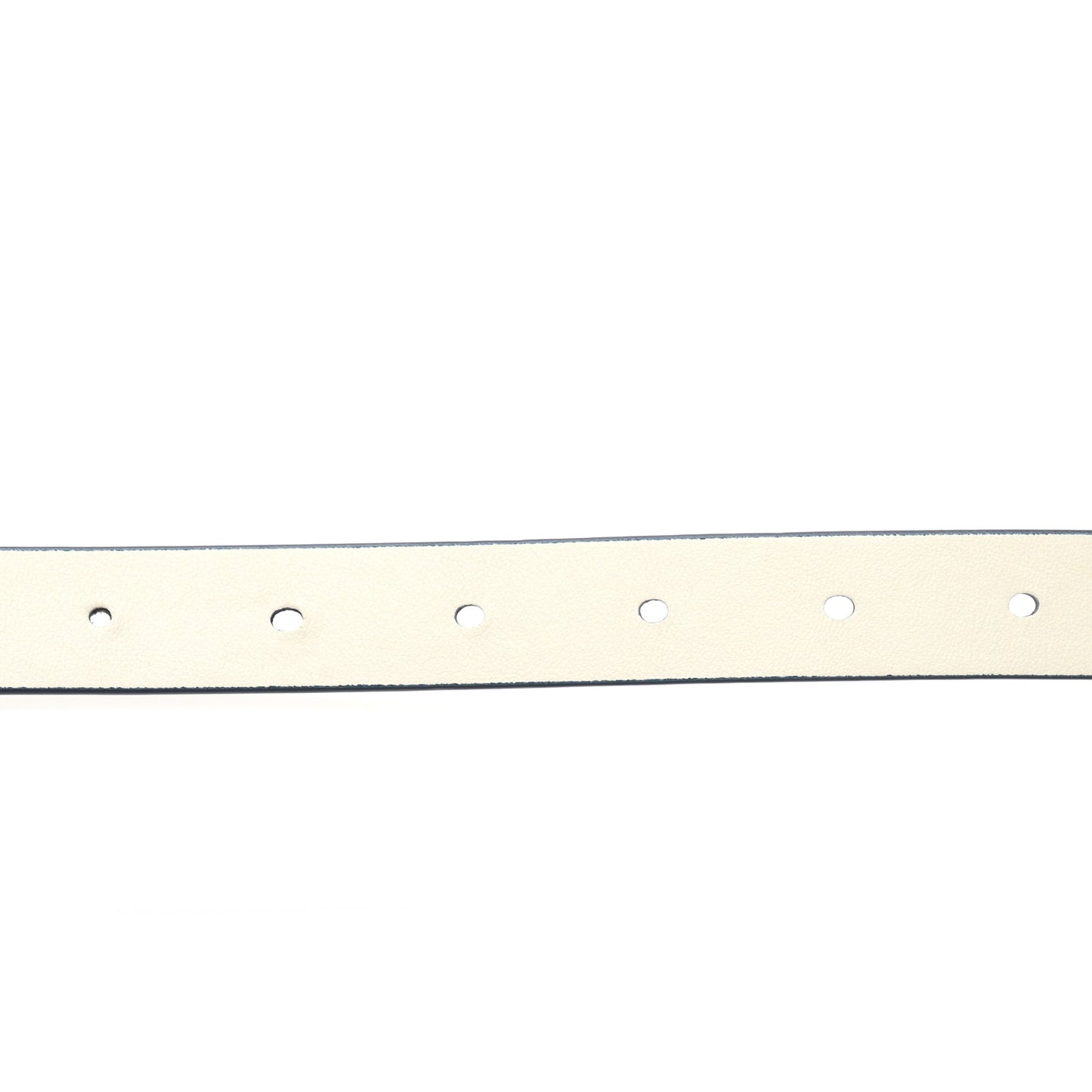 Calfskin Saddle Belt White Navy