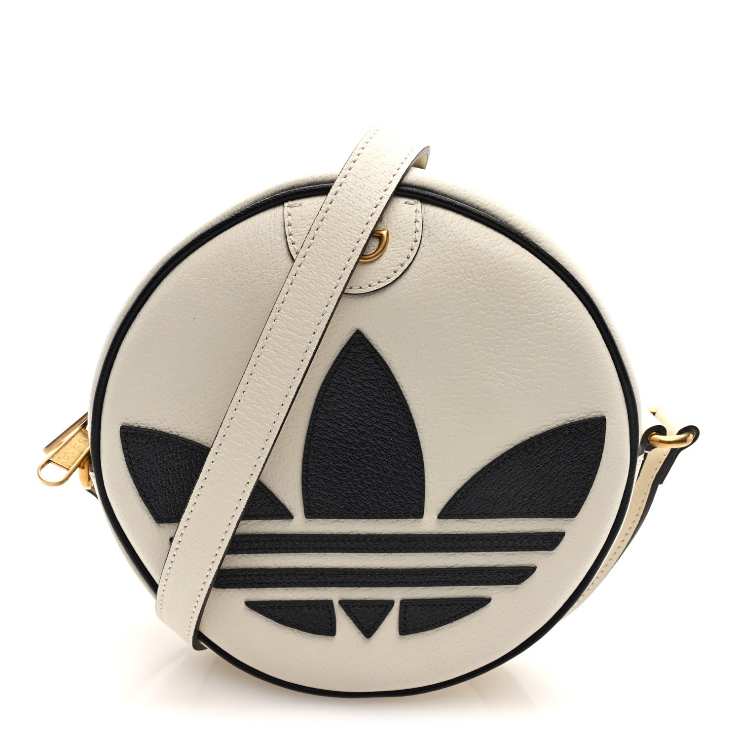 Gucci X ADIDAS Textured Dollar Calfskin Web Trefoil Logo Small
