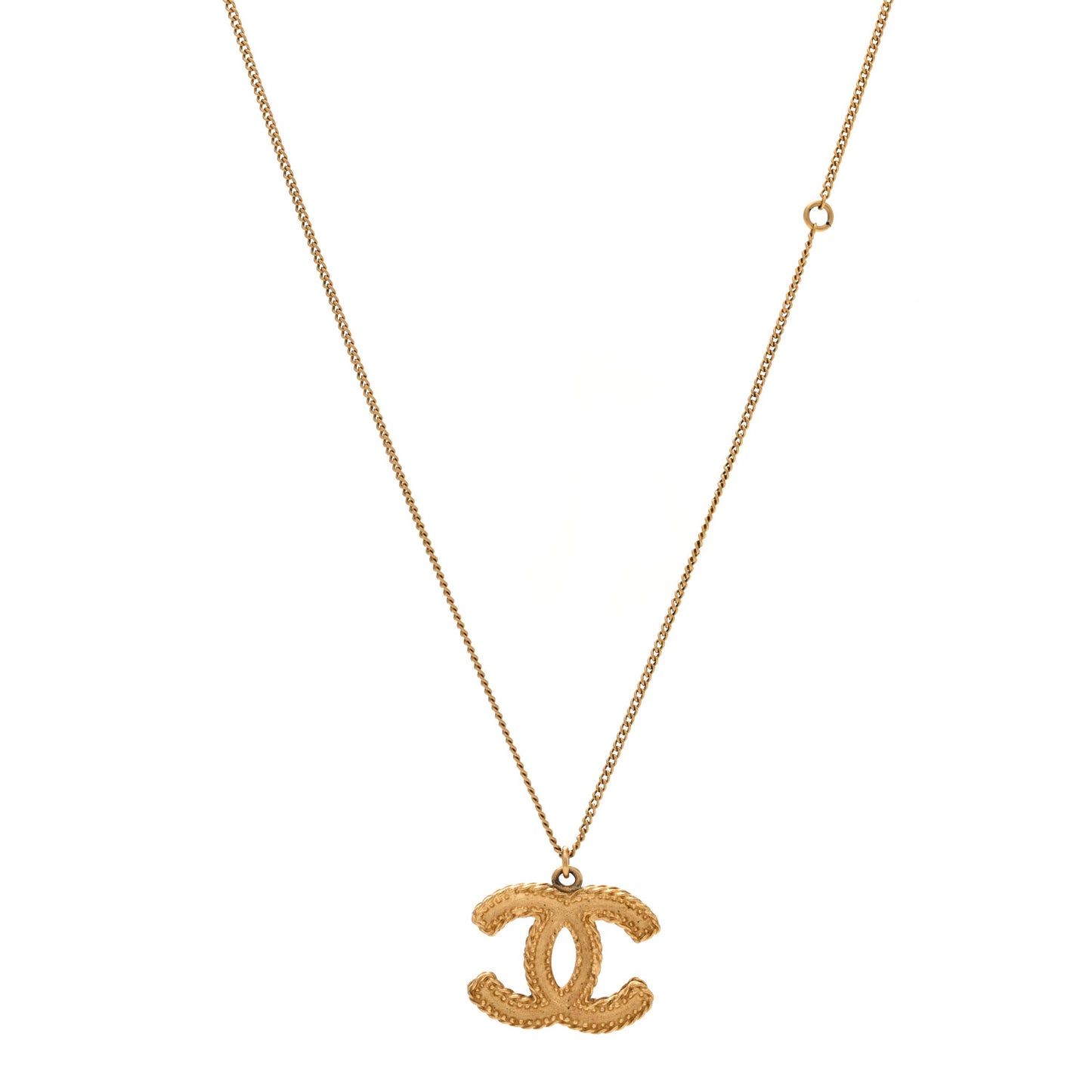 Metal CC Necklace Matte Gold
