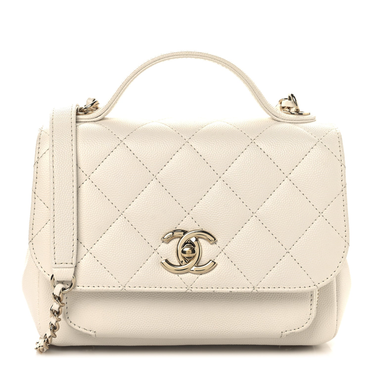 Chanel Caviar Quilted Small Business Affinity Flap White 1 of 14