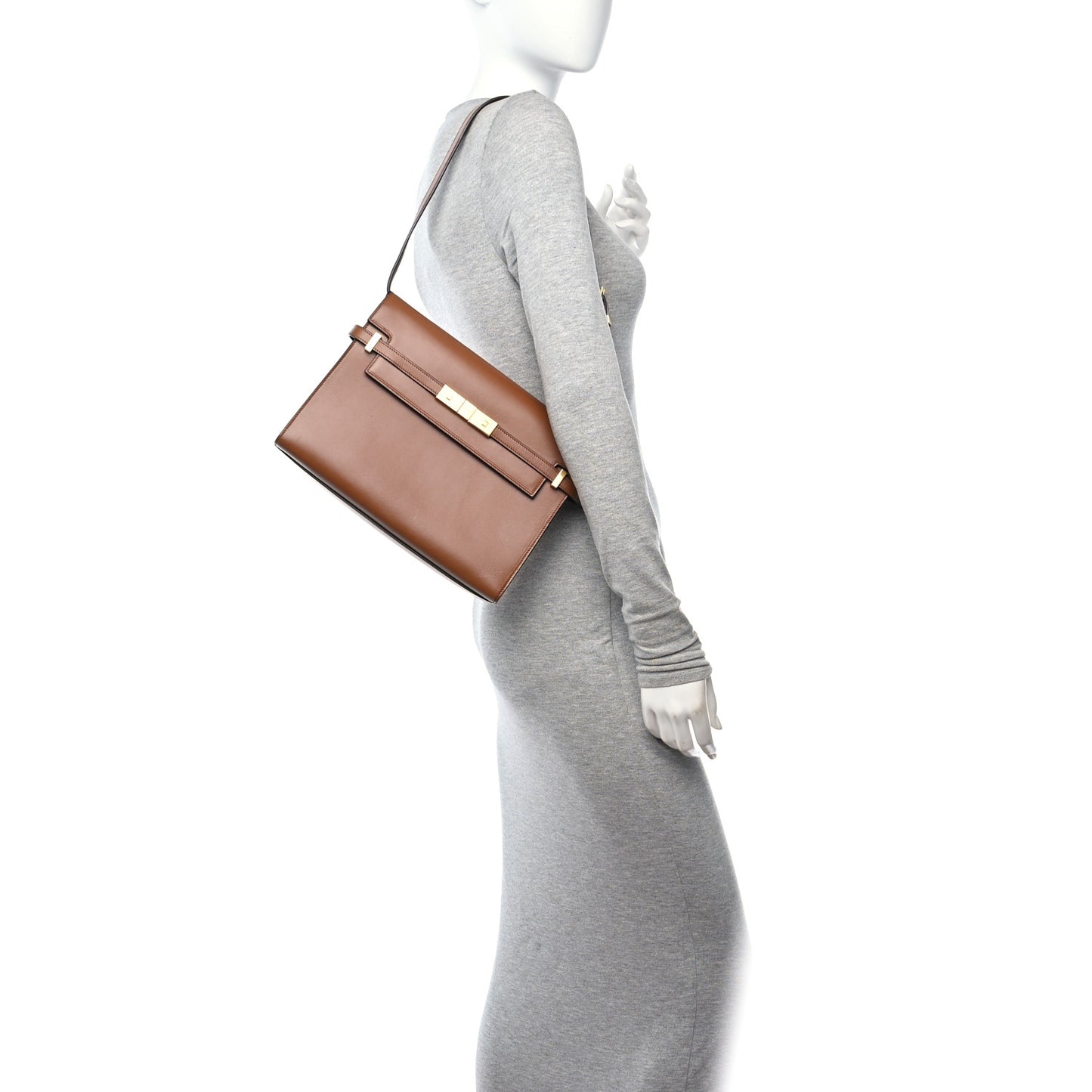 Smooth Calfskin Manhattan Shoulder Bag Cognac