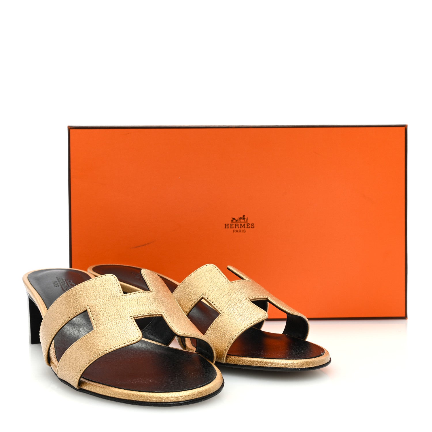 Hermes Metallic Goatskin Oasis Sandals 37 Dore 8 of 8