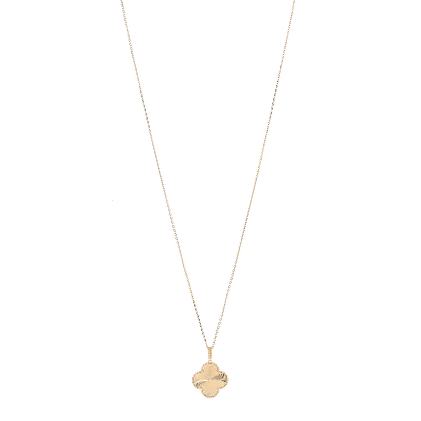 18K Yellow Gold Guilloche Magic Alhambra Long Necklace