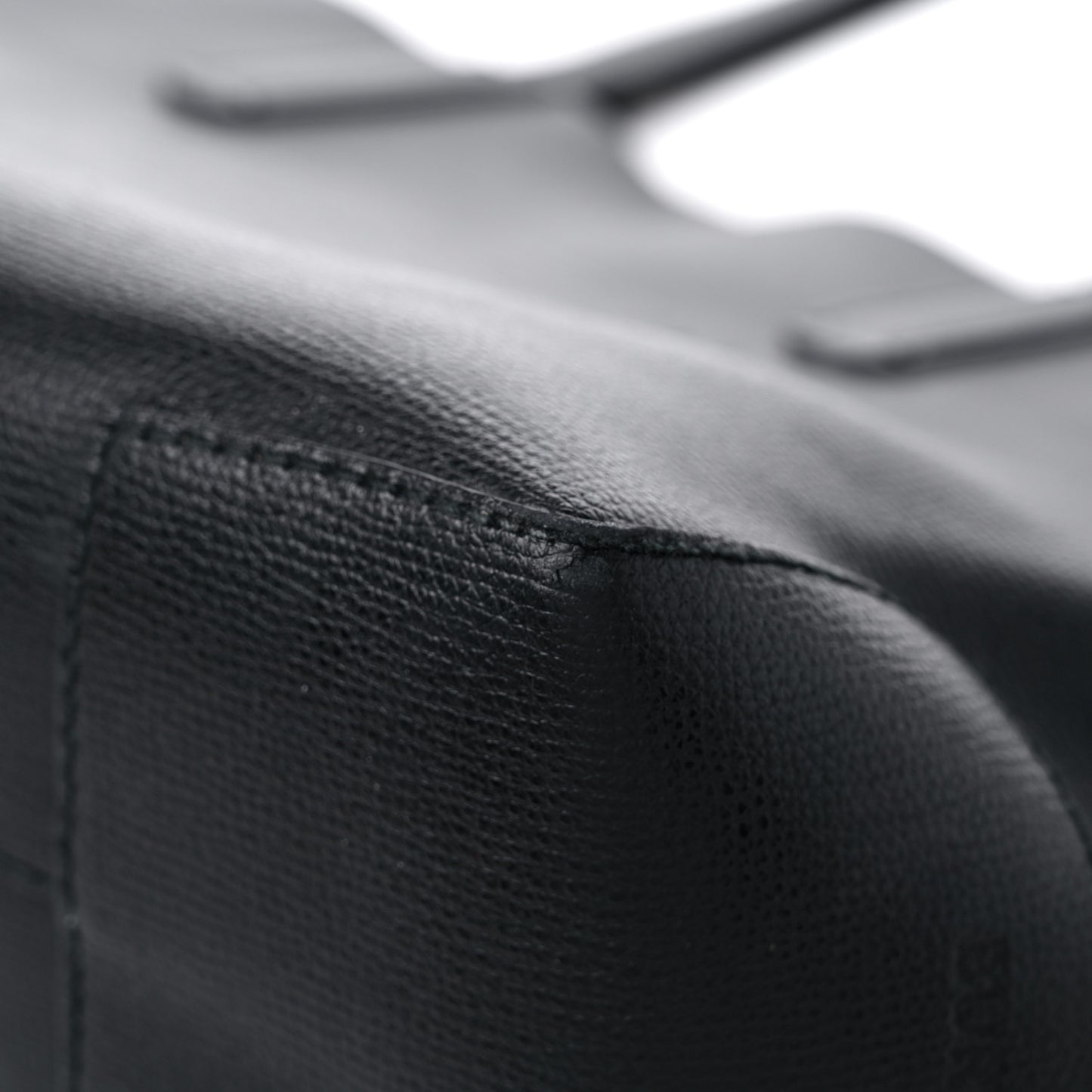 Calfskin TB Motif Embossed Medium Tote Black