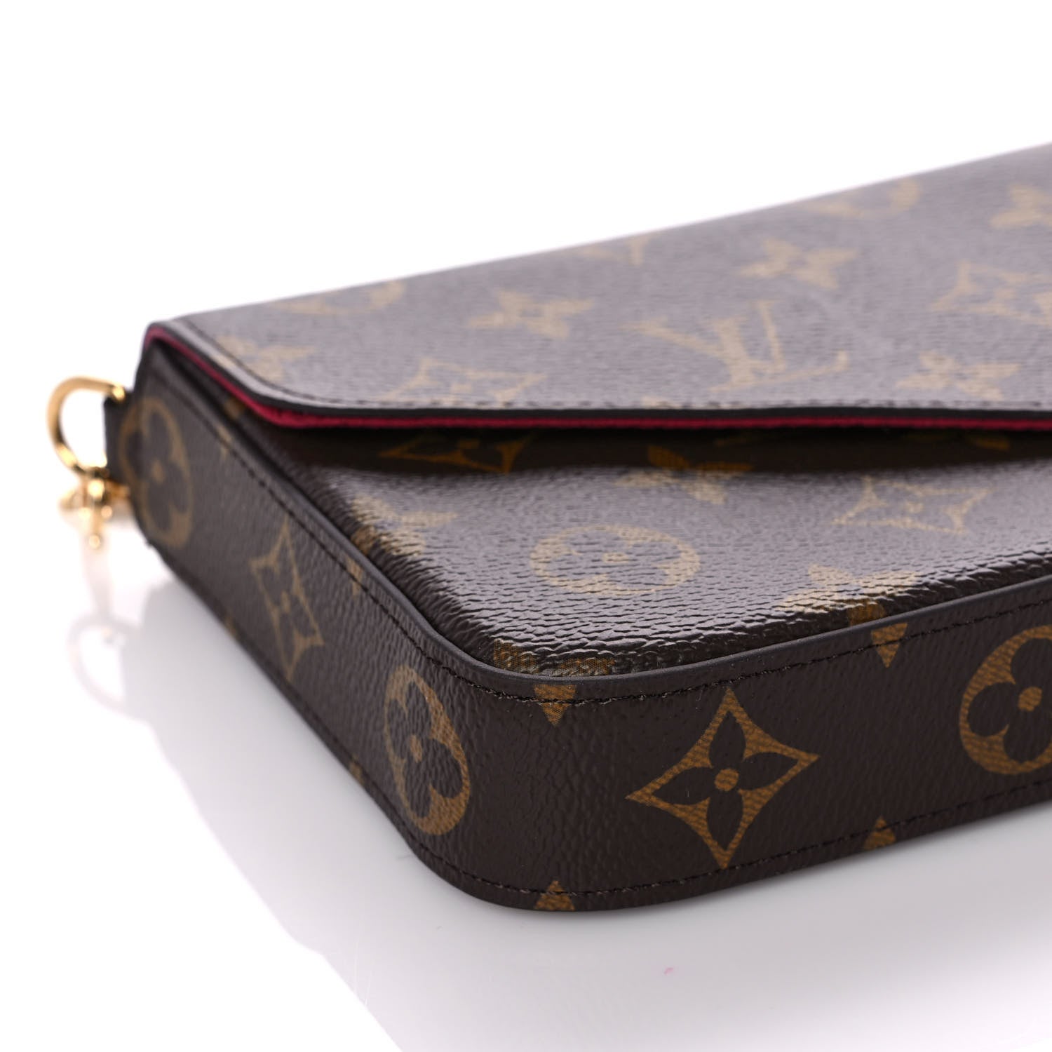 Louis Vuitton Monogram Pochette Felicie Chain Wallet Fuchsia 9 of 10