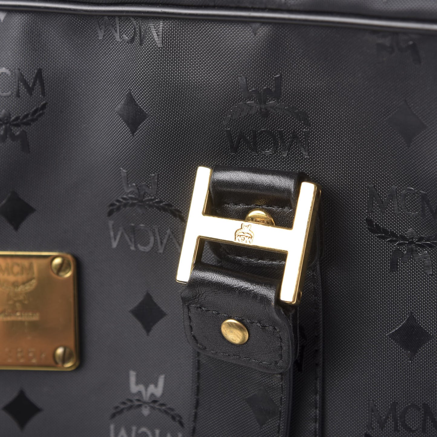 Monogram Coated Canvas Tote Bag Black