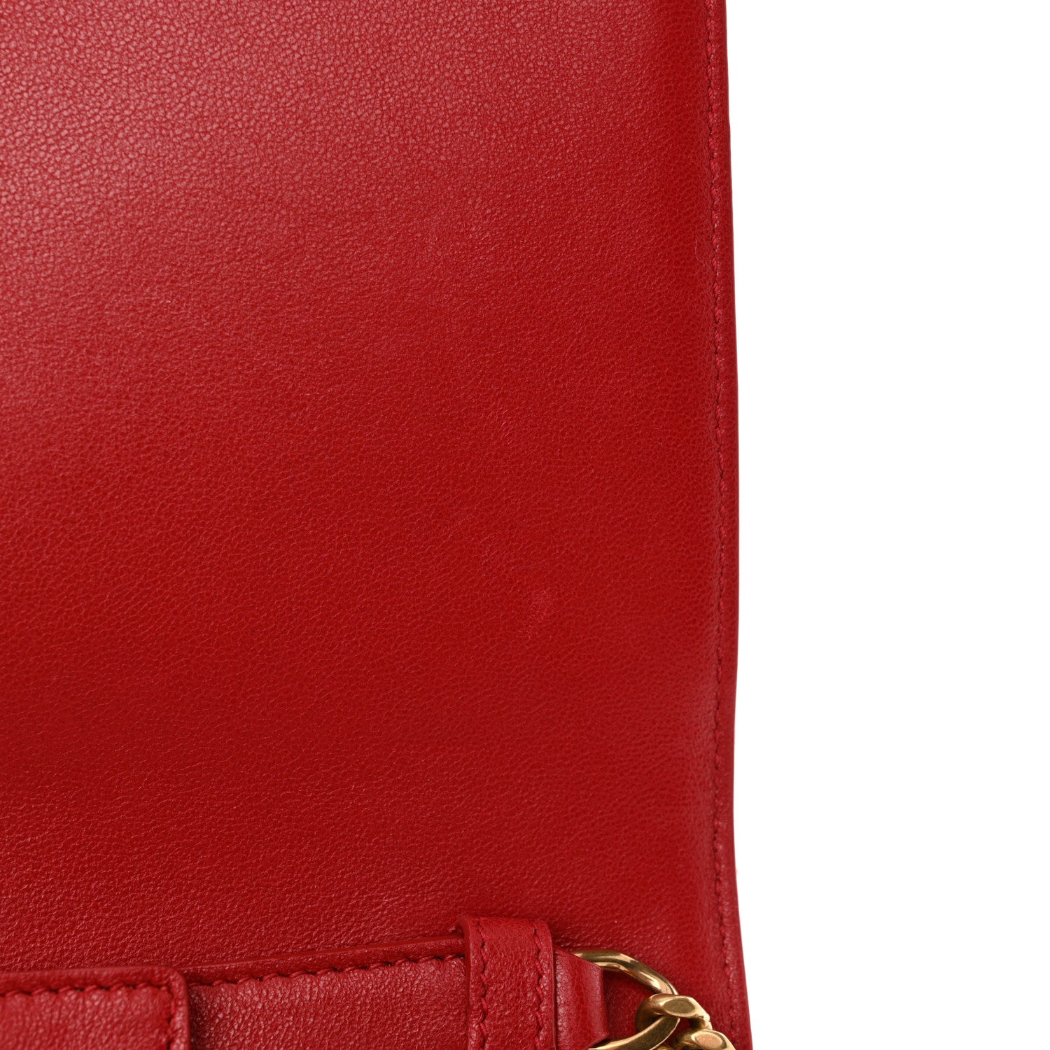 Saint Laurent Lambskin Diamond Quilted Monogram Angie Chain Bag Red 14 of 16