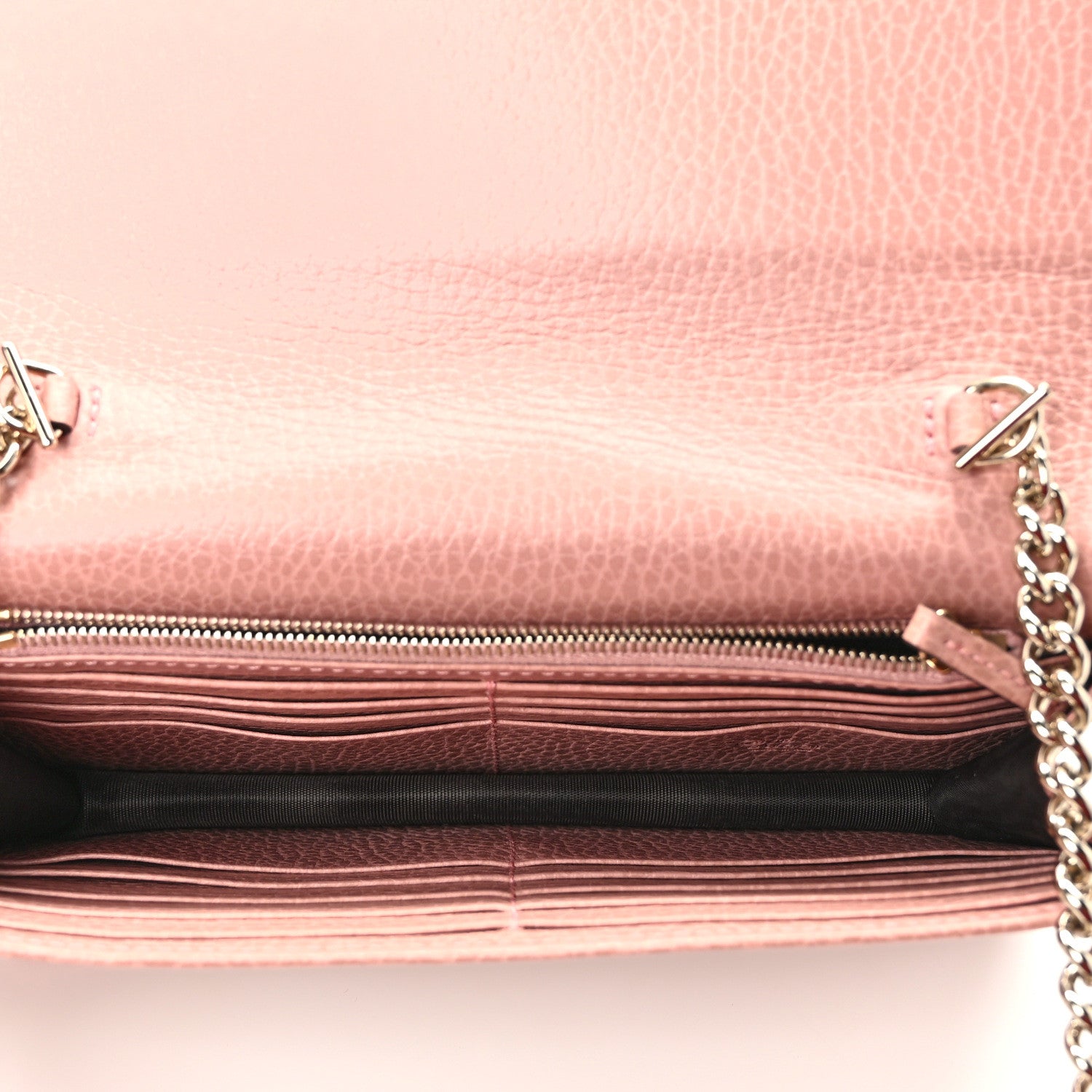 Gucci Dollar Calfskin Interlocking G Chain Wallet Soft Pink 5 of 11