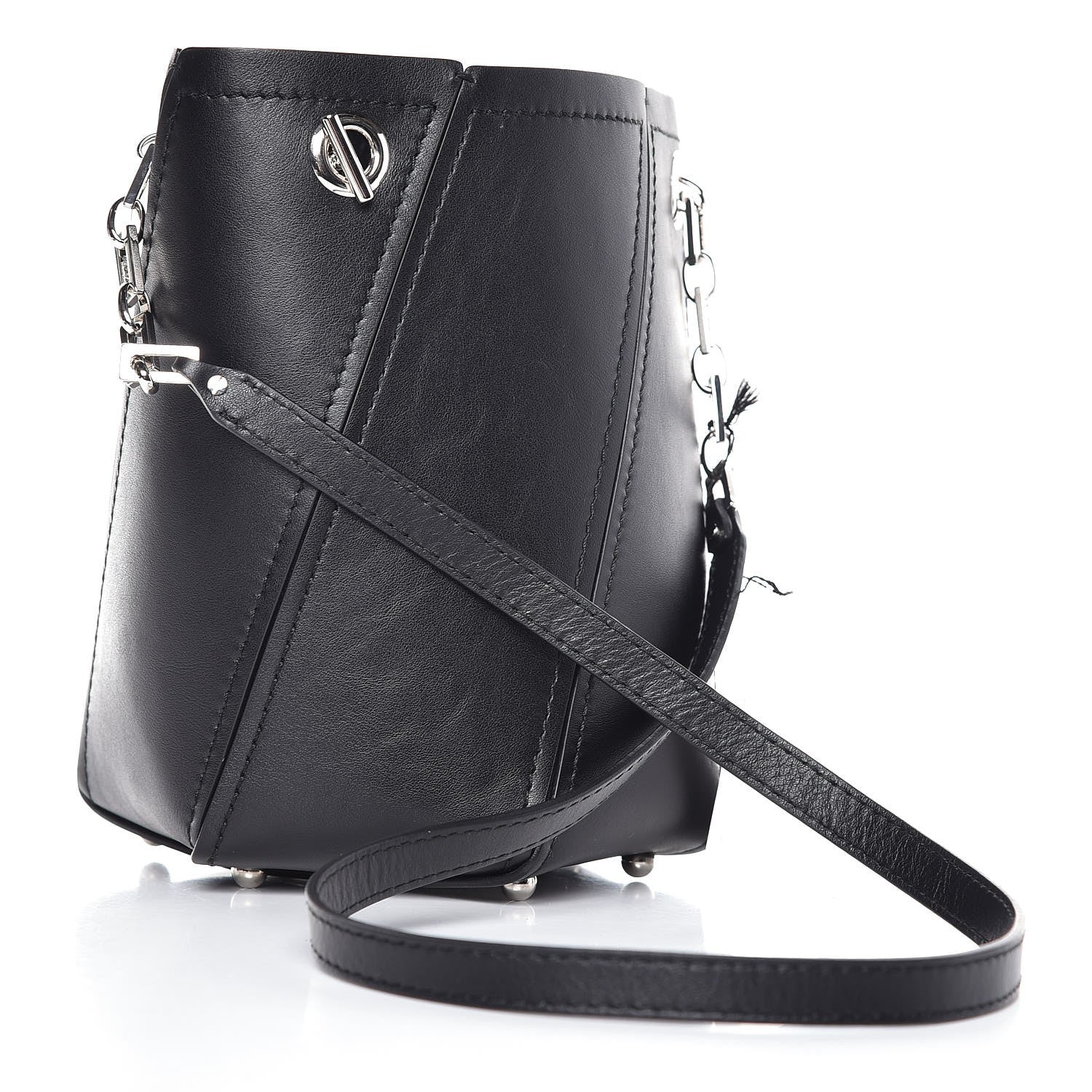 Proenza Schouler Smooth Calfskin Mini Hex Bucket Bag Black 2 of 8