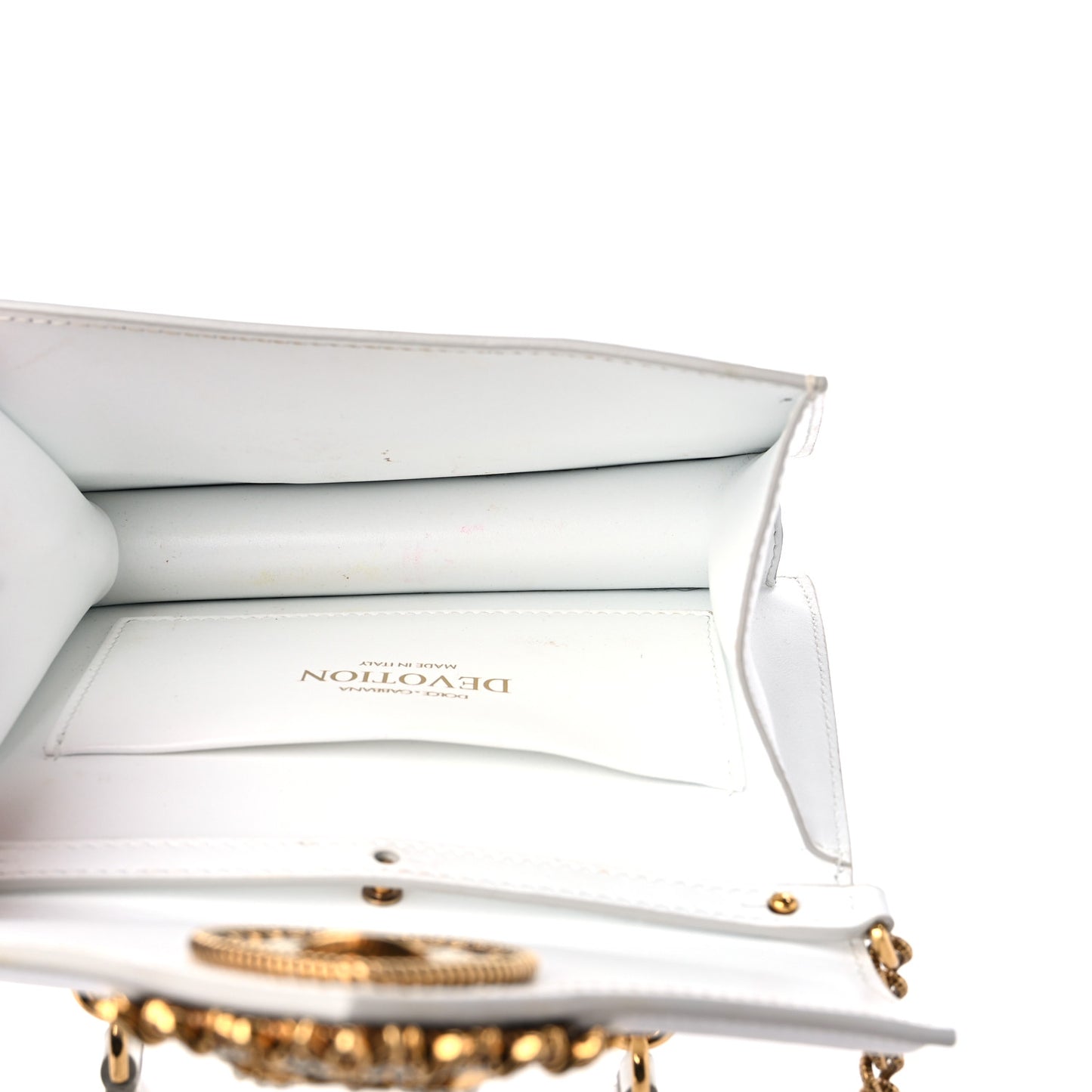 Smooth Calfskin Small Devotion Envelope Top Handle Bag White