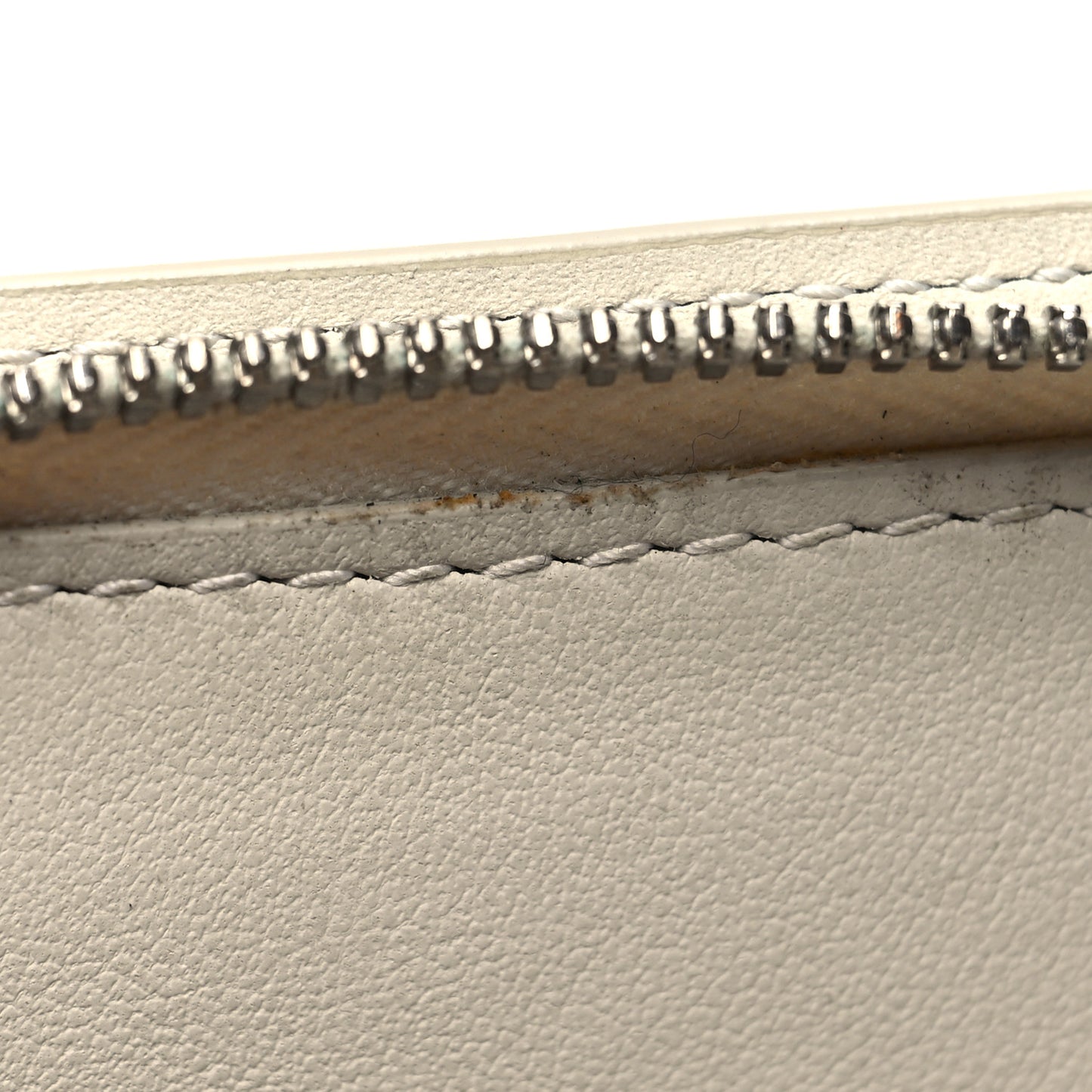 Nappa Intrecciato Zip Wallet White