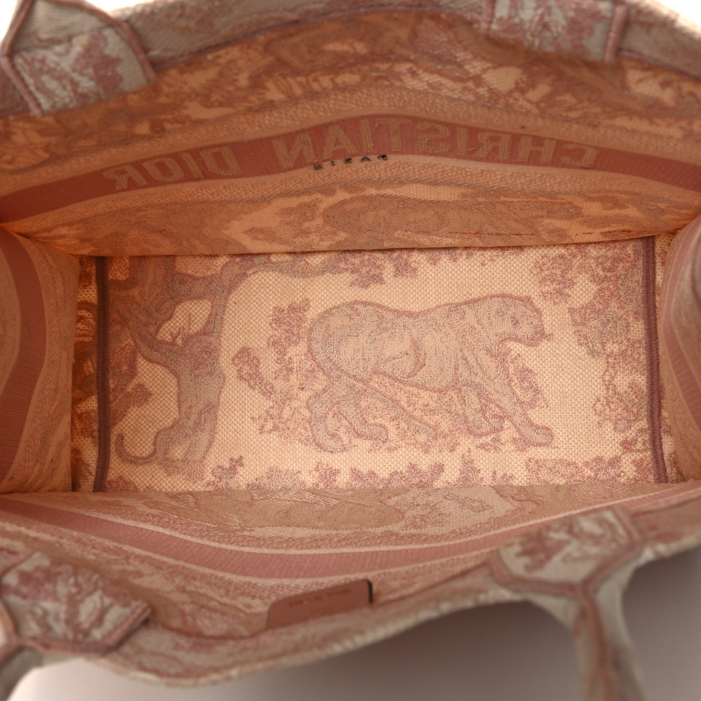 Canvas Embroidered Medium Dioriviera Toile De Jouy Book Tote Rose