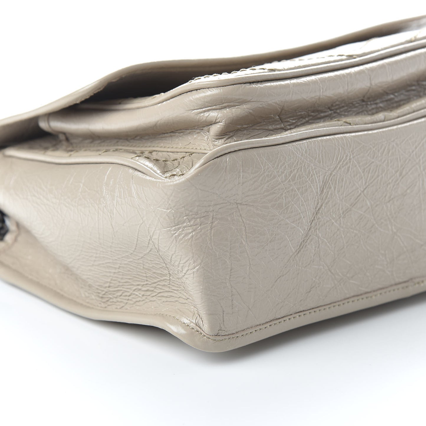 Crinkled Calfskin Matelasse Monogram Medium Niki Chain Satchel Light Natural