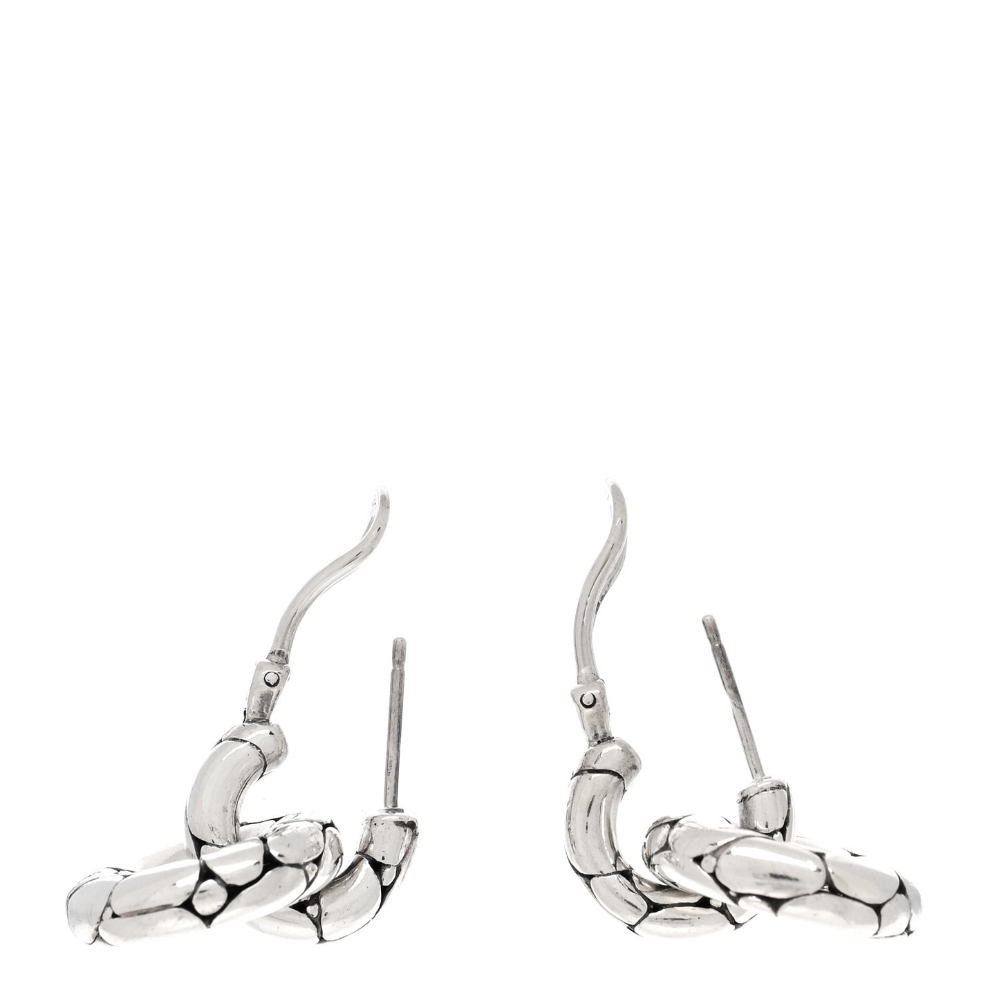 Sterling Silver Small Kali Pebble Hoop Drop Earrings