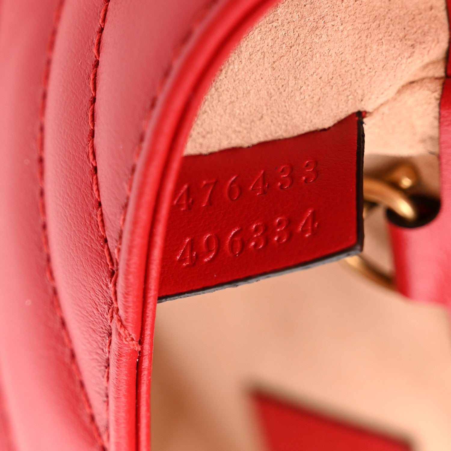 Gucci Calfskin Matelasse Super Mini GG Marmont Shoulder Bag Hibiscus Red 7 of 11