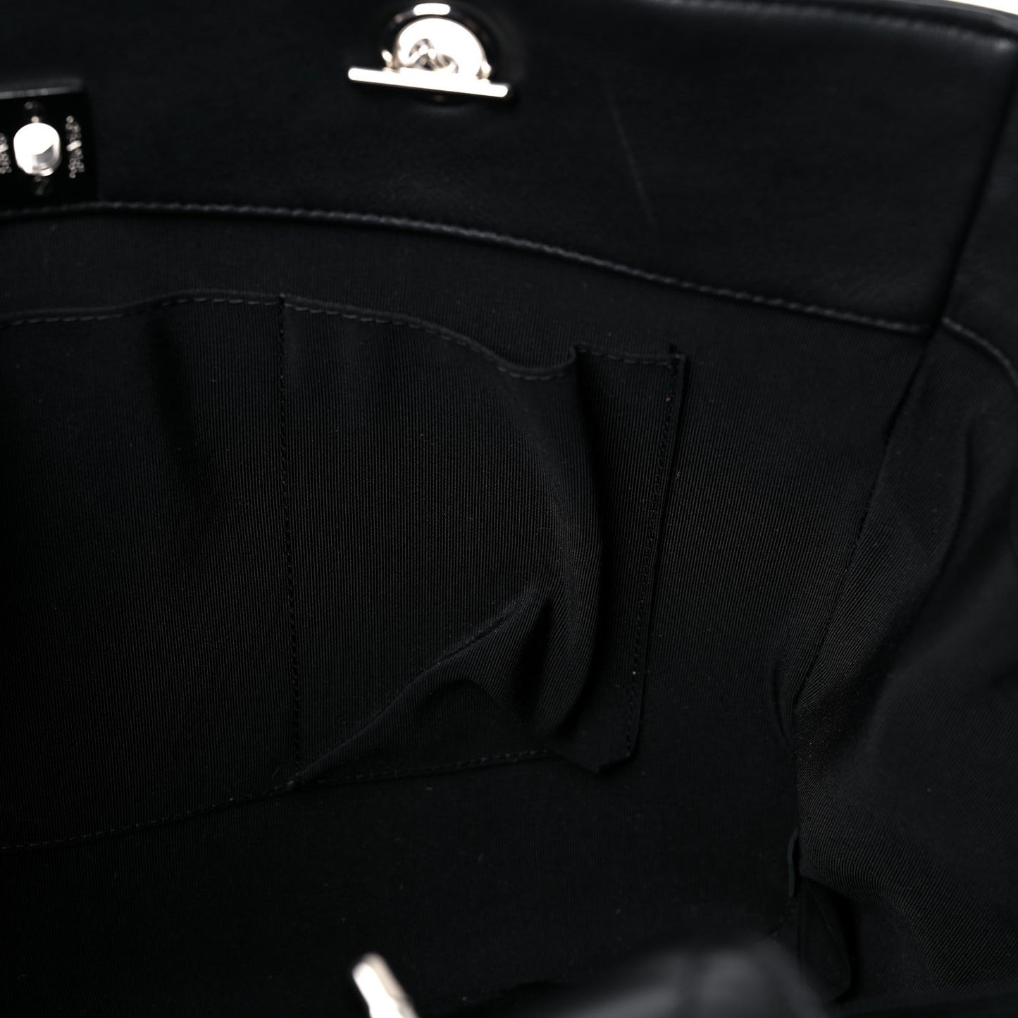 Calfskin Quilted Large Classic Shopping Tote Black