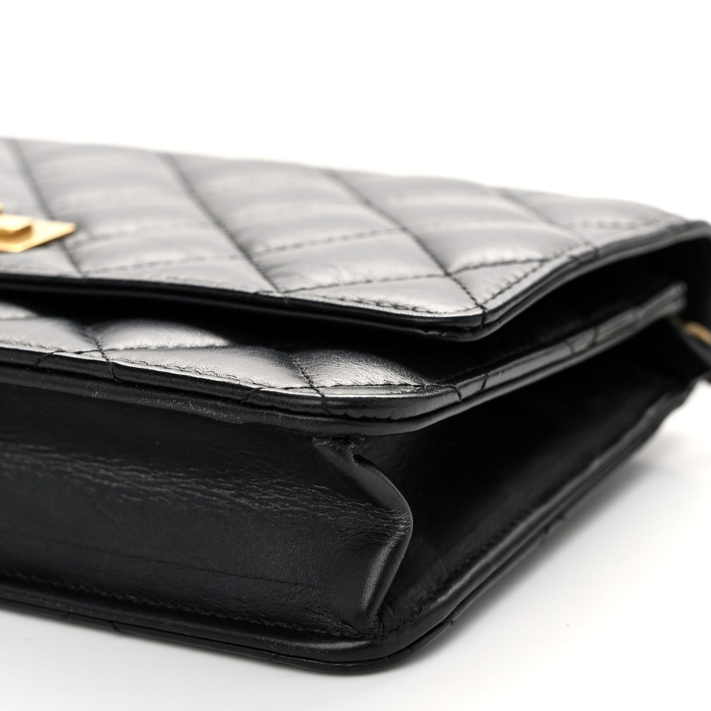 Aged Calfskin Quilted Reissue Wallet On Chain WOC Black