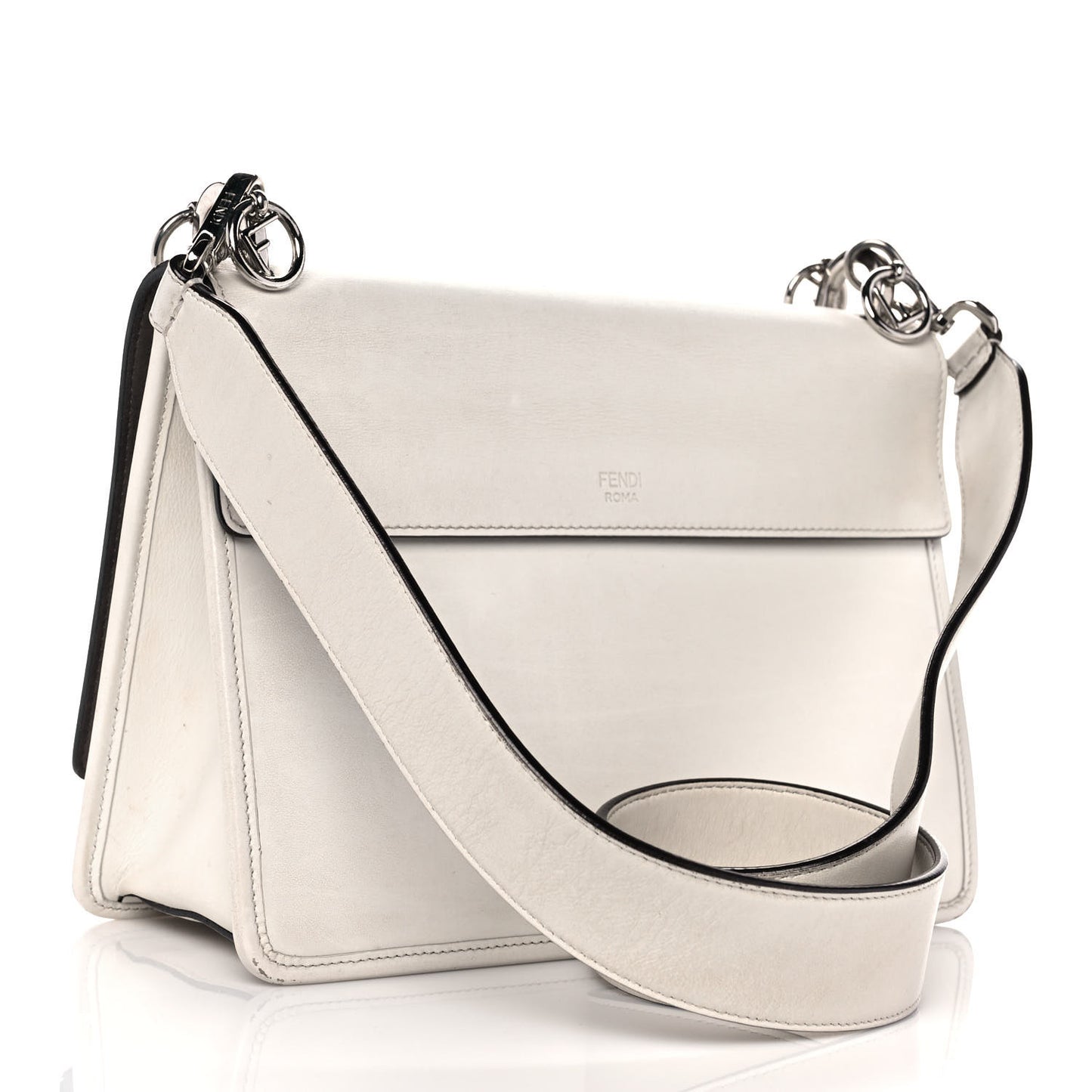 Vitello Century Opaco F is Fendi Kan I Shoulder Bag White Ice