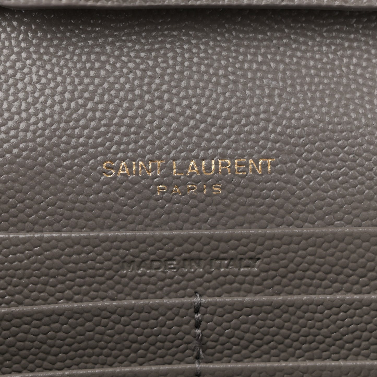 Grain De Poudre Matelasse Chevron Monogram Chain Wallet Fog