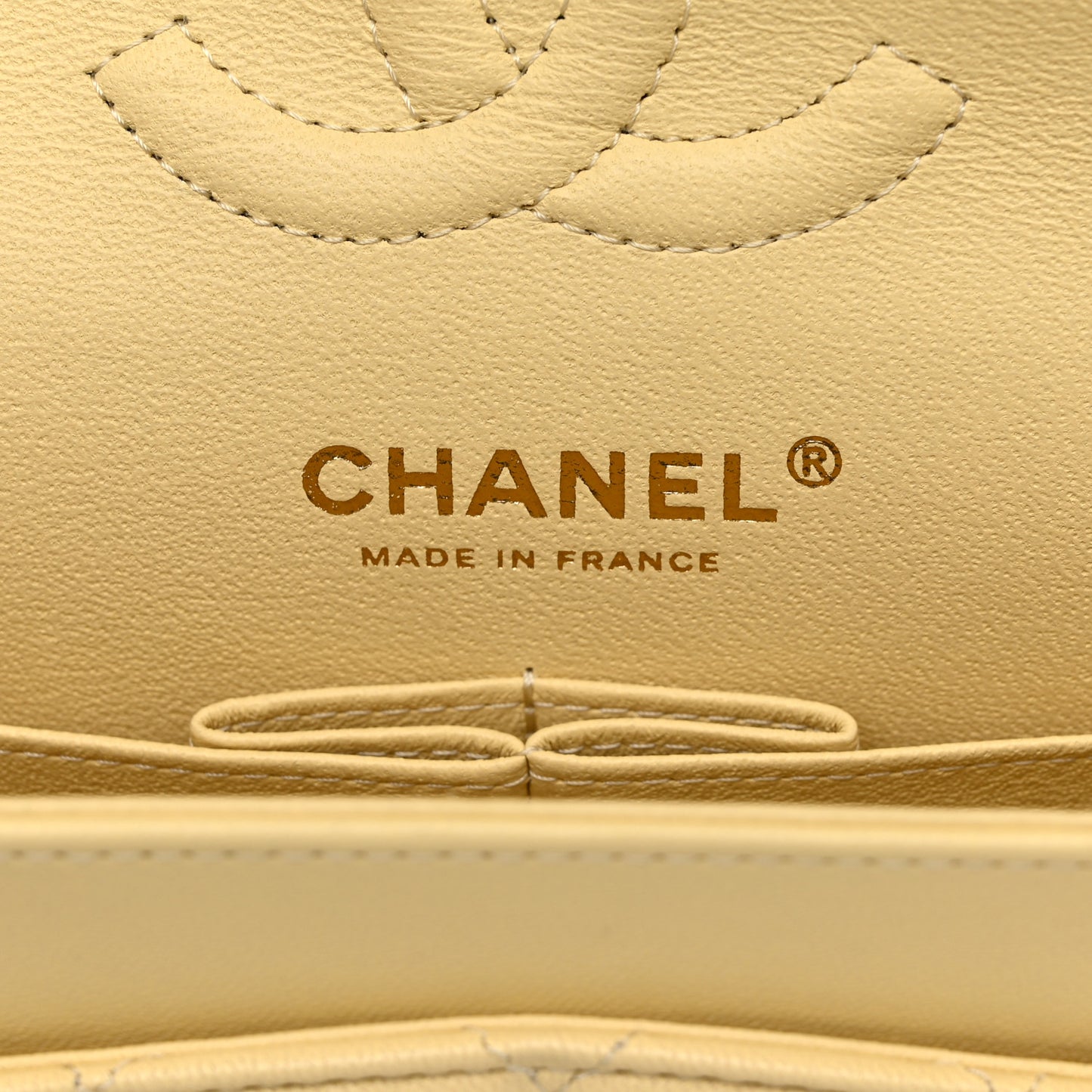 Lambskin Quilted Small Double Flap Yellow