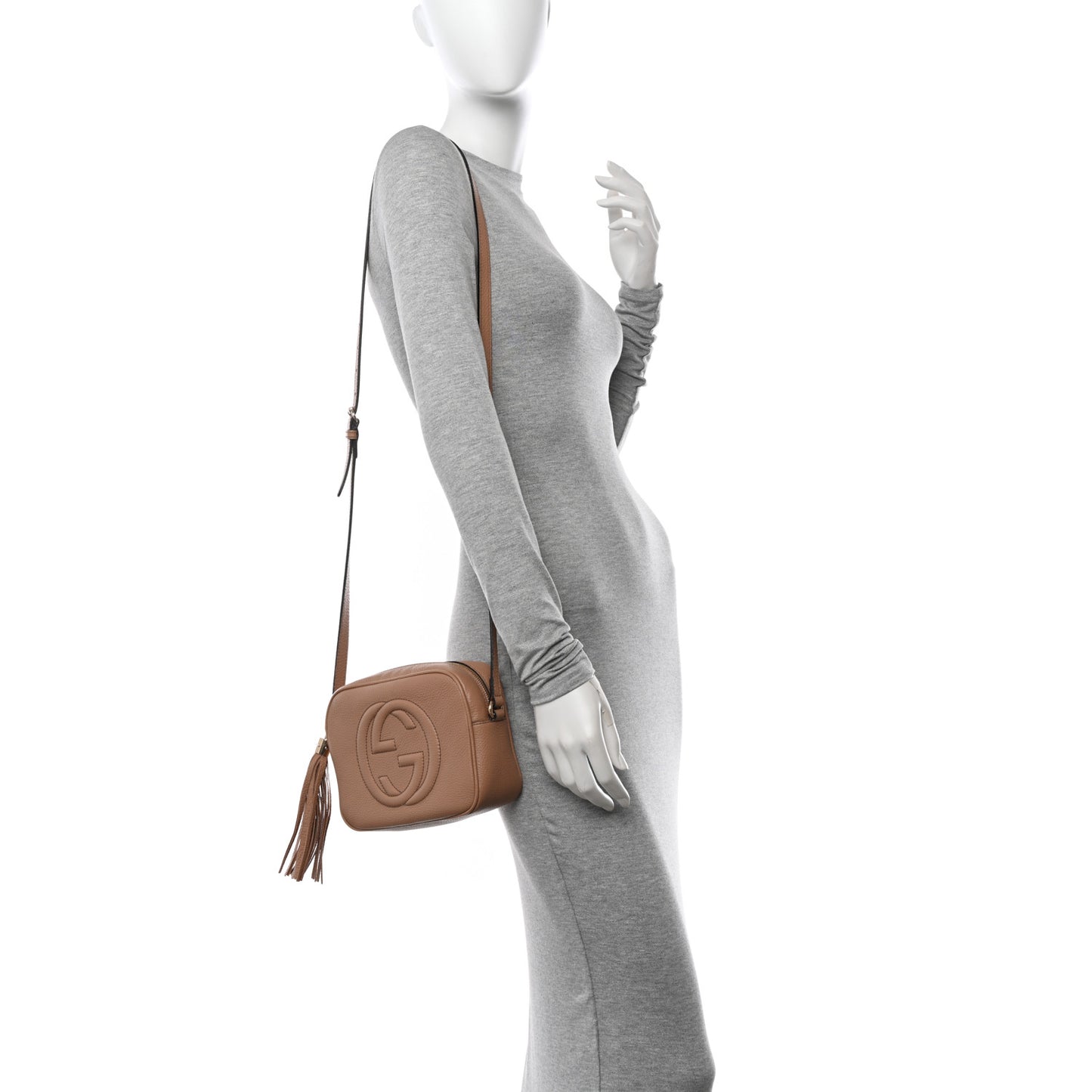Pebbled Calfskin Small Soho Disco Bag Camelia
