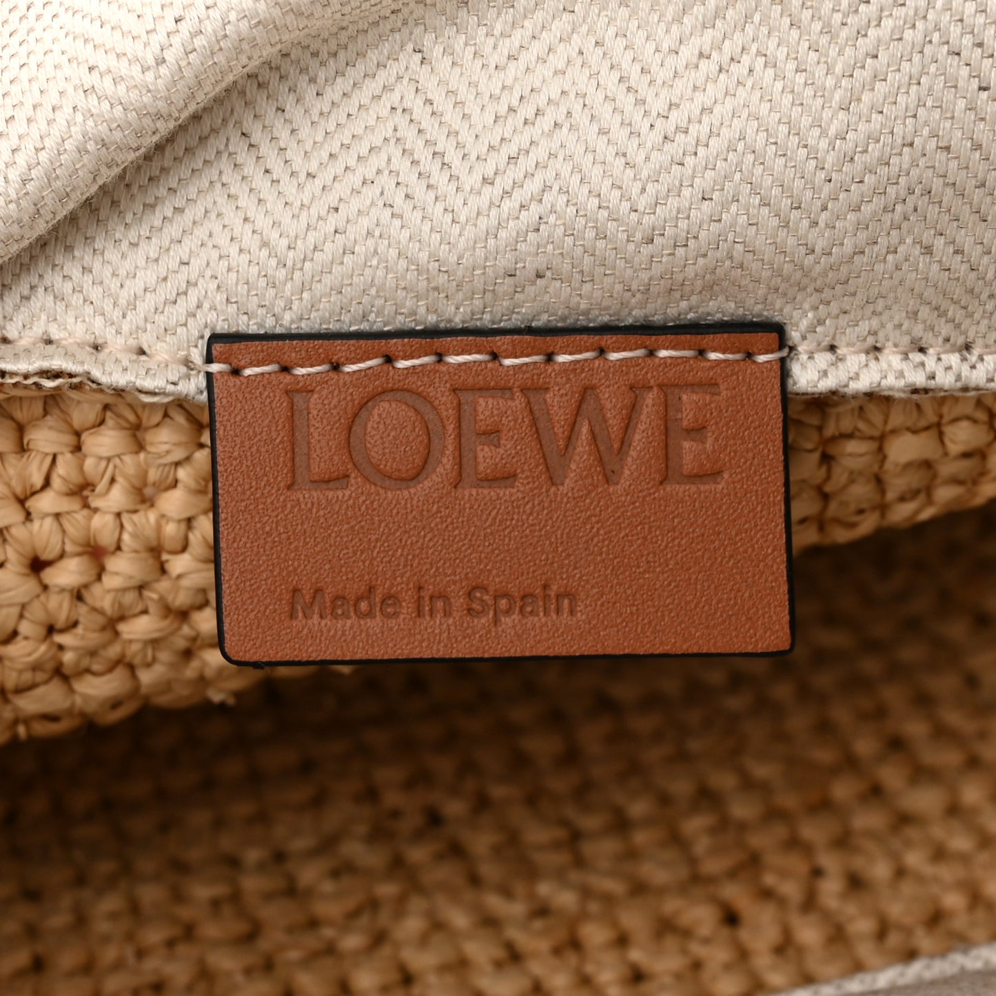 Calfskin Raffia Anagram Paulas Ibiza Pochette Bag Natural Tan